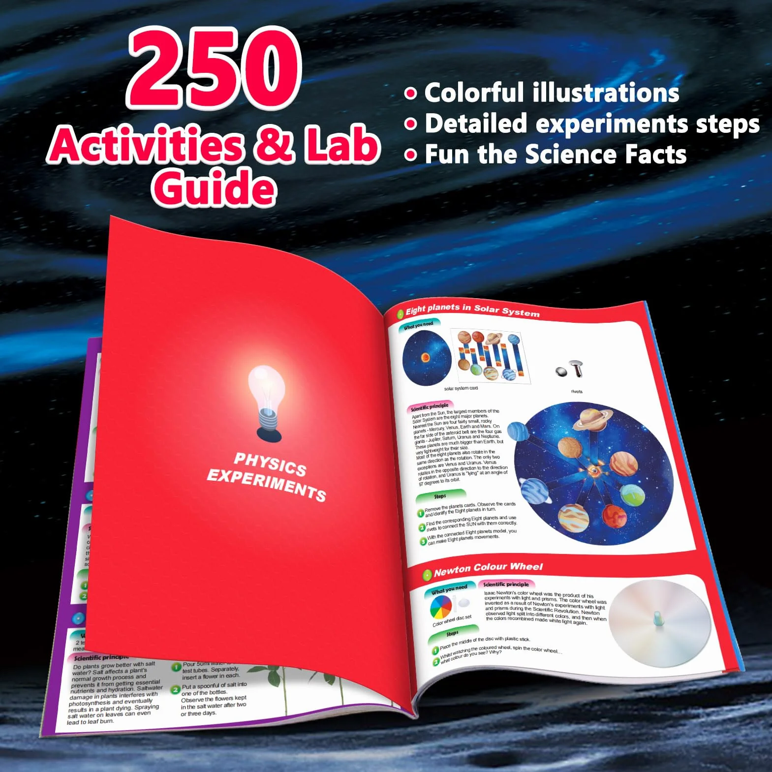 UNGLINGA 250+ Expériences Scientifique pour Enfants, STEM Science Laboratoire Chimie Volcans