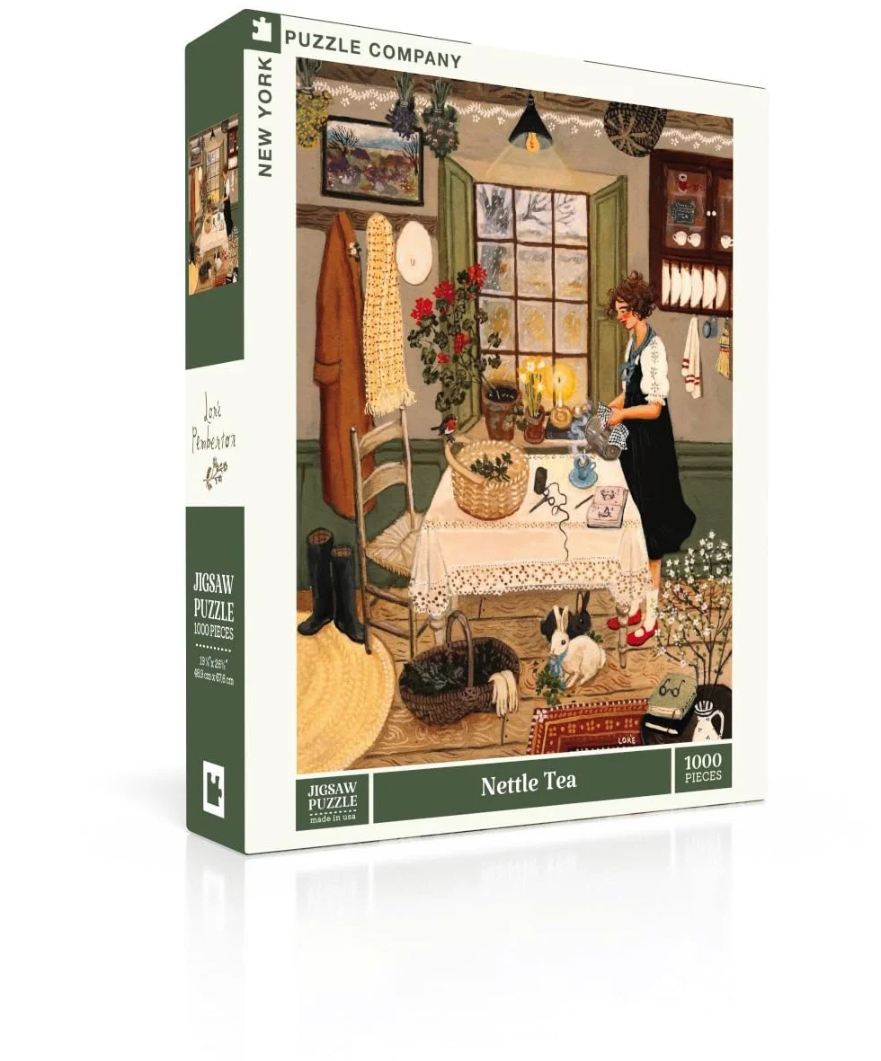 New York Puzzle Company - Loré Pemberton Thé à l'ortie - Puzzle 1000 pièces pour les soirées jeux en famille