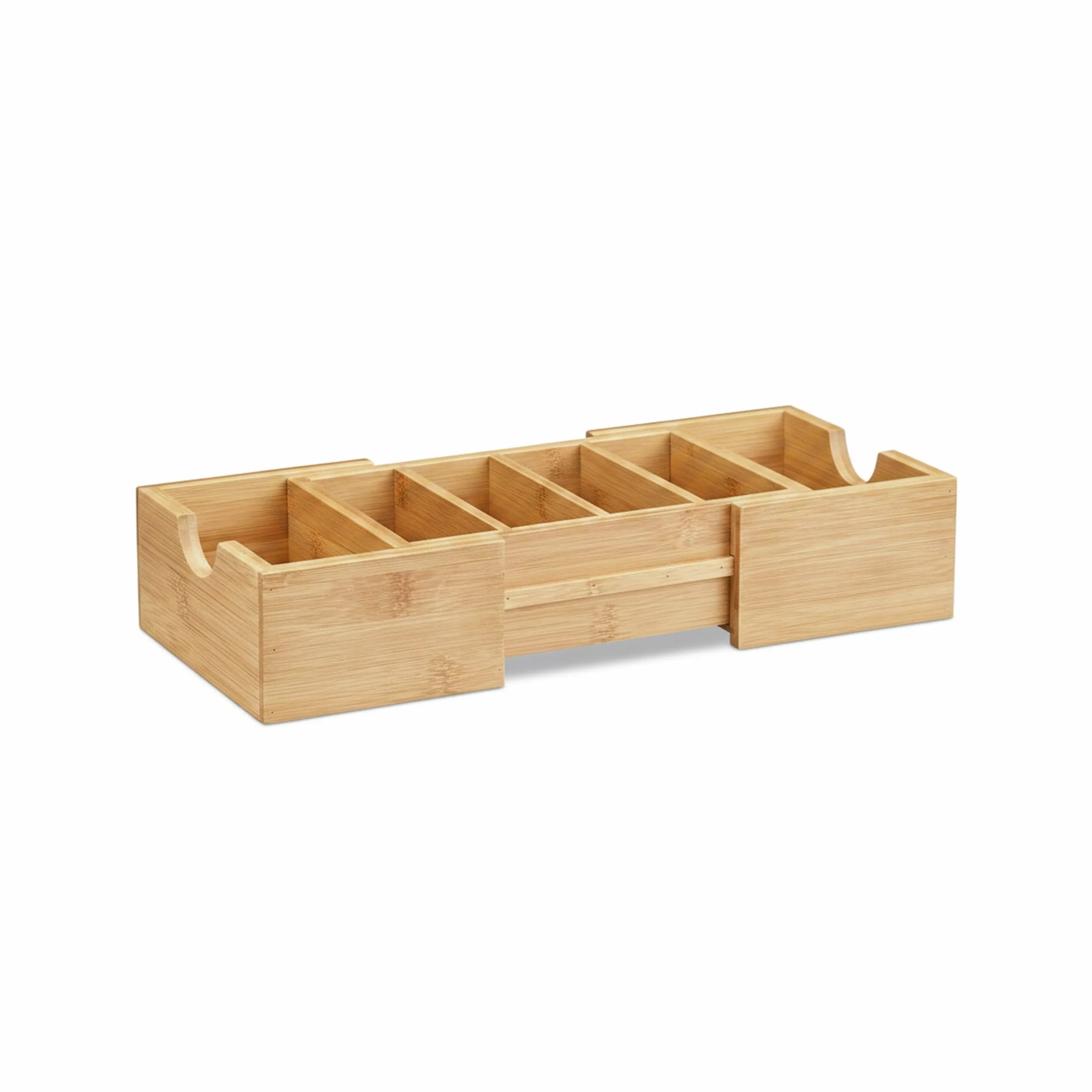 Relaxdays Porte cartes de visite A8 bambou ajustable 5,5 x 13 x 30 cm nature
