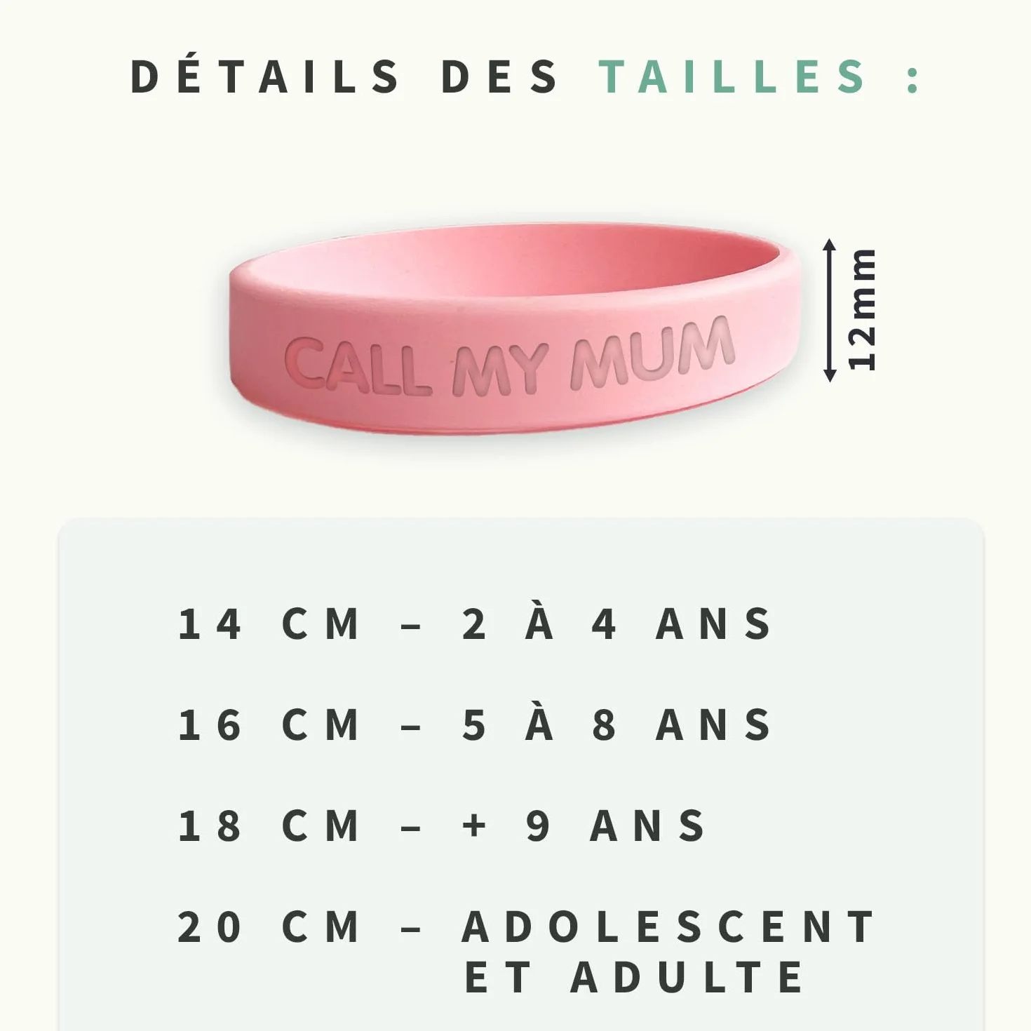 Bracelets d'Identification SOS Personnalisables pour Enfant avec Numéro de Téléphone - Lot de 2