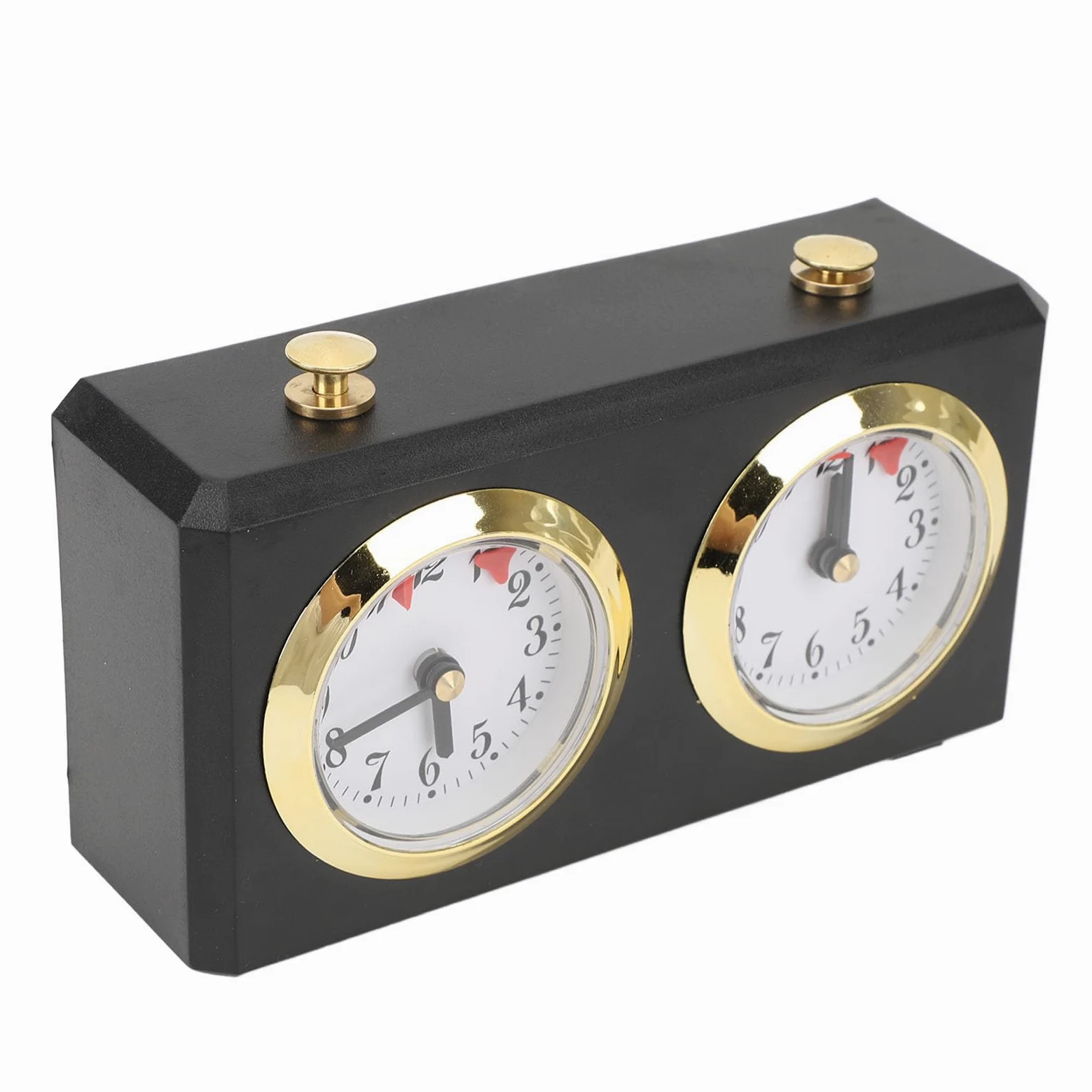 Pendule D'échecs Analogique Mécanique, Minuterie de Jeu de société, avec Fonction Compte à Rebours et Chronomètre pour échecs, échecs Chinois (Black)