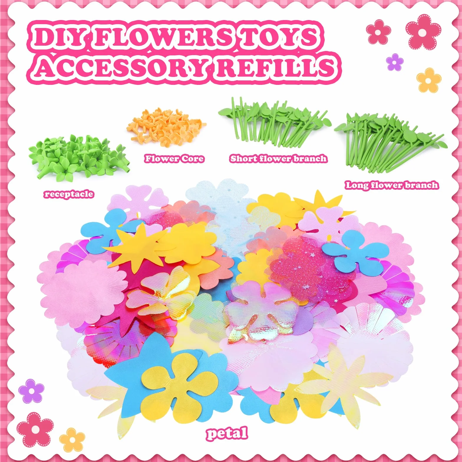 DIY Tissu Bouquet de Fleurs Kit 36pcs Accessoires Artisanat pour Arrangements Floraux Créatifs