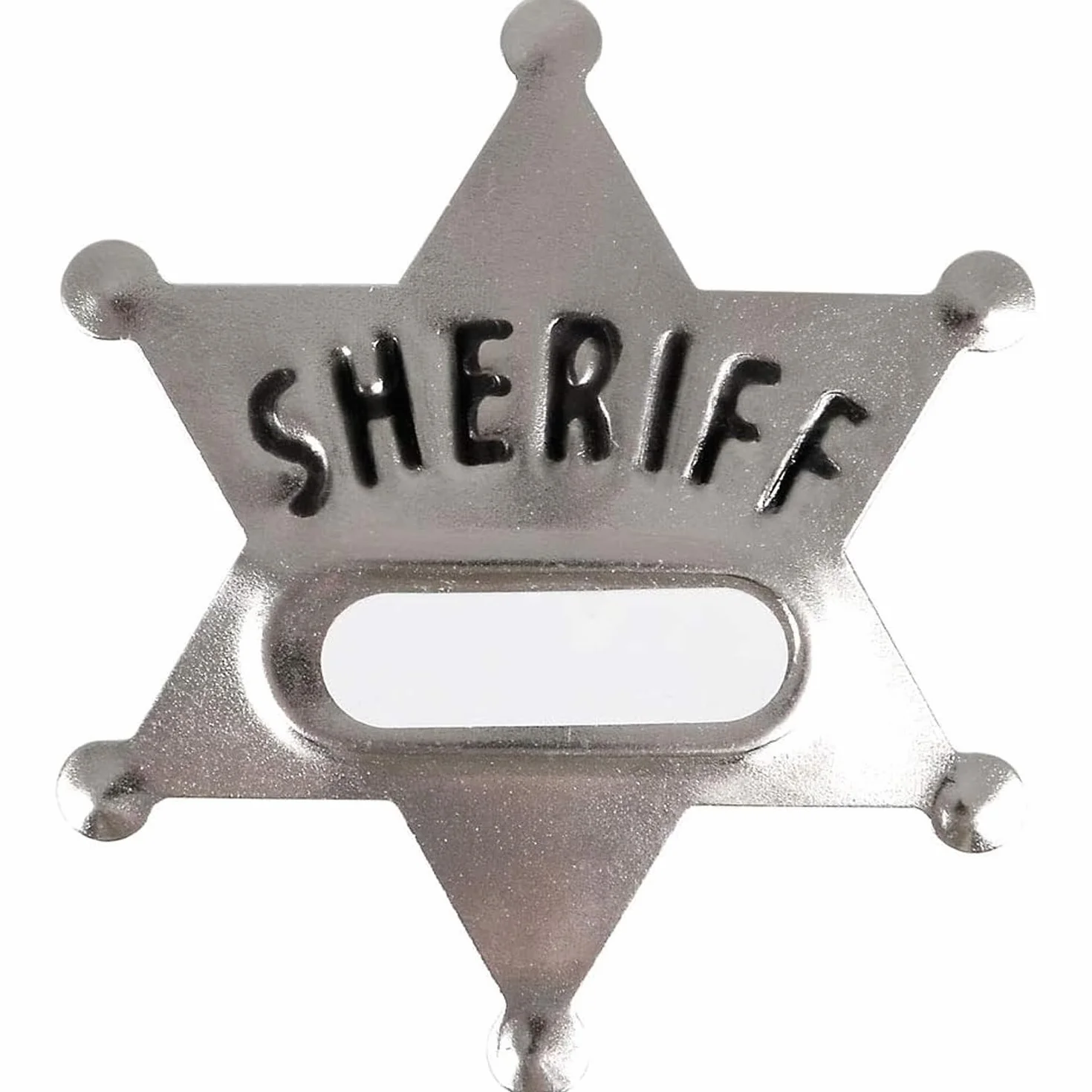 Badges de shérif en métal – Lot de 24, Silver Star Badges nominatifs Western Cowboy pour enfants