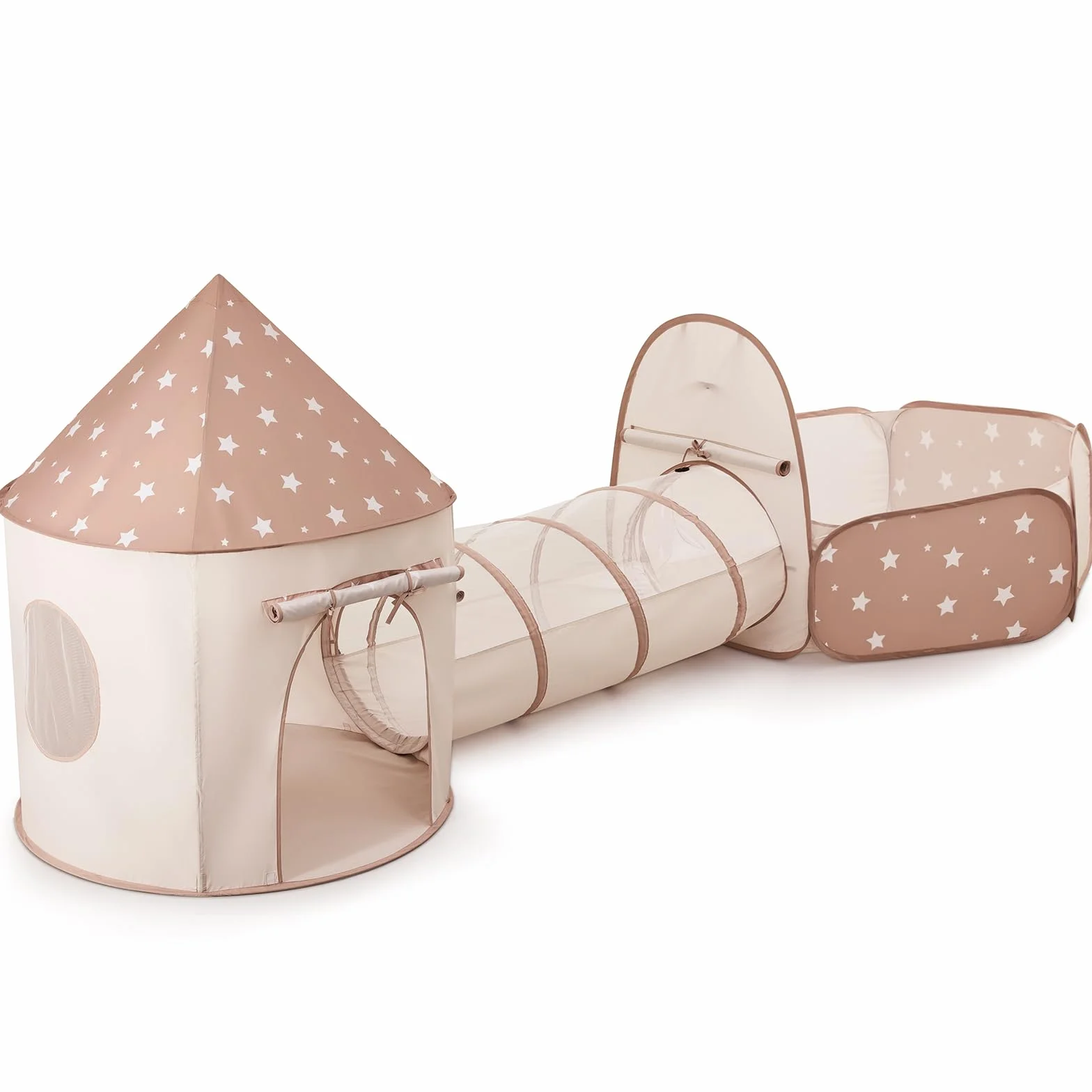 Tente de Jeu Enfants Intérieur 3-en-1 Pop Up Pliable avec Tunnel et Piscine à balles
