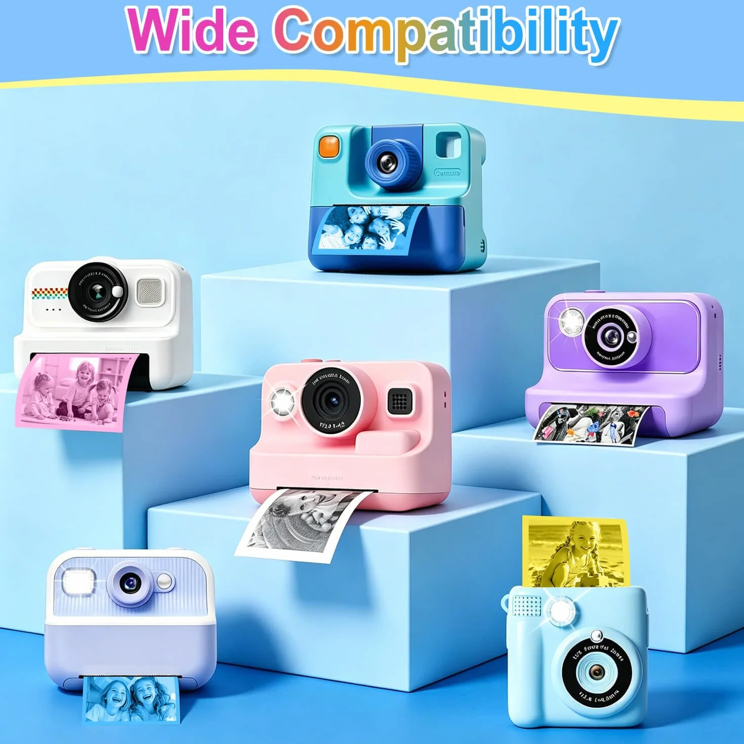 Lot de 18 rouleaux de papier pour appareil photo instantané enfants, sans BPA 5.7 x 2.5 cm