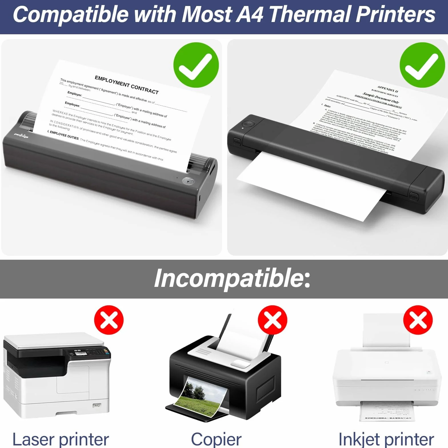 Papier Thermique A4 Pliable 200 Feuilles, Sans BPA, Séchage Rapide, Compatible Imprimantes Thermiques A4 pour Fichiers, Photos, Notes