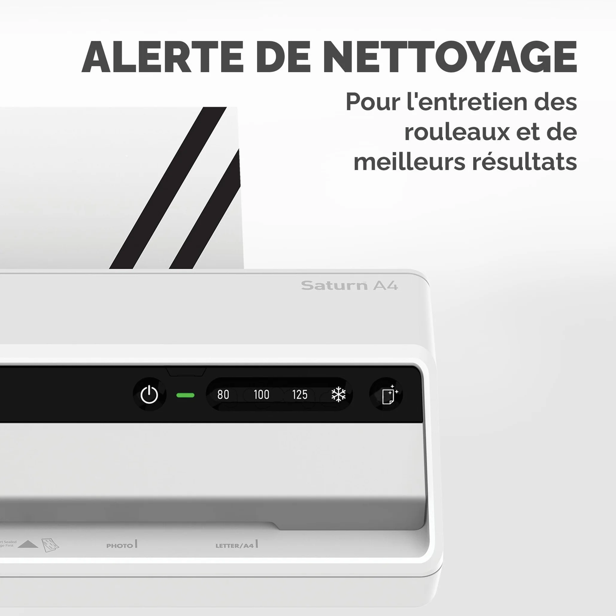 Fellowes Plastifieuse Saturn 3I A4 30cm/min 80-125 microns 3 réglages de température Gris Clair/Noir