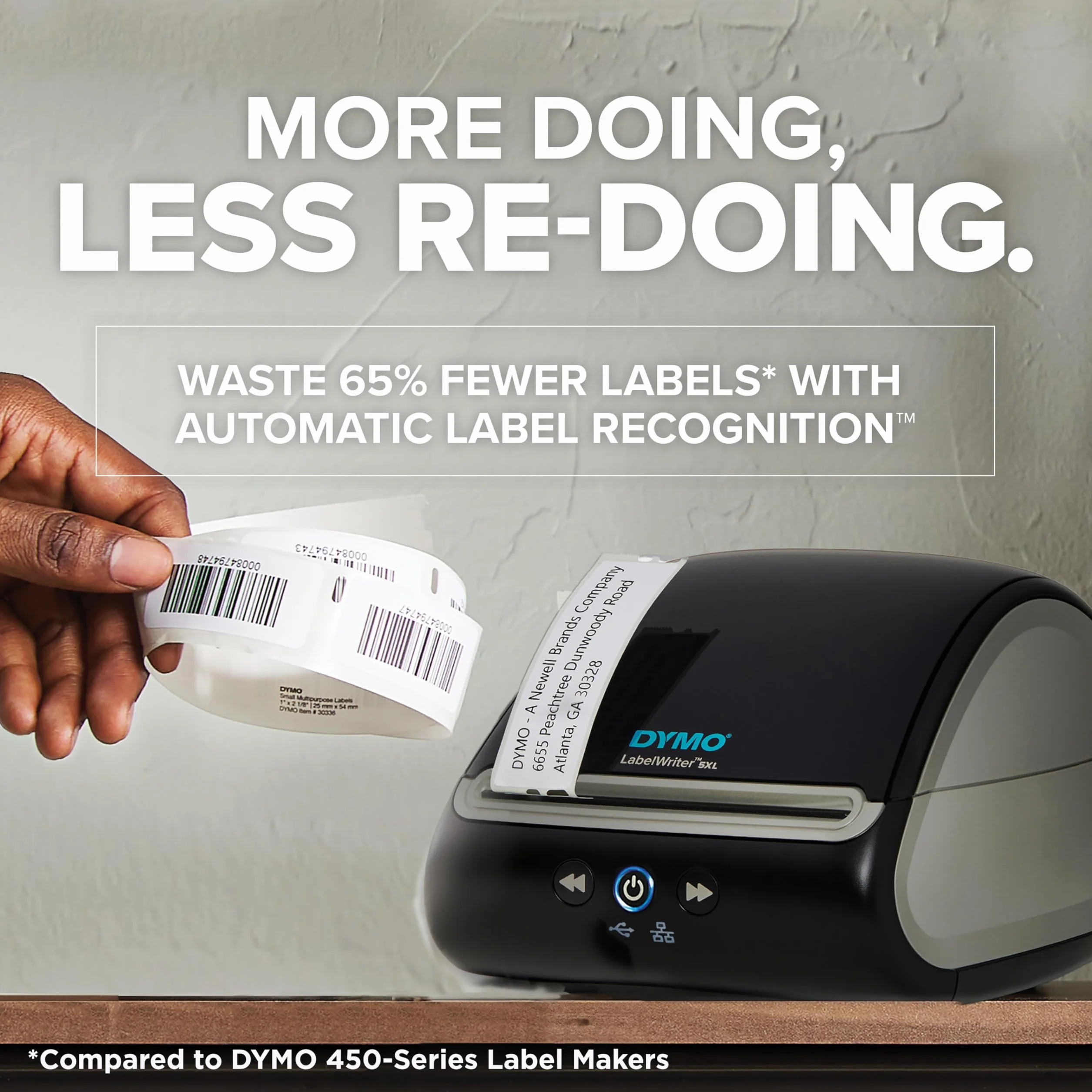 Dymo LabelWriter 5XL Label Printer with Automatic Label Recognition for Extra-Wide Shipping Labels, UK 3 Pin Plug