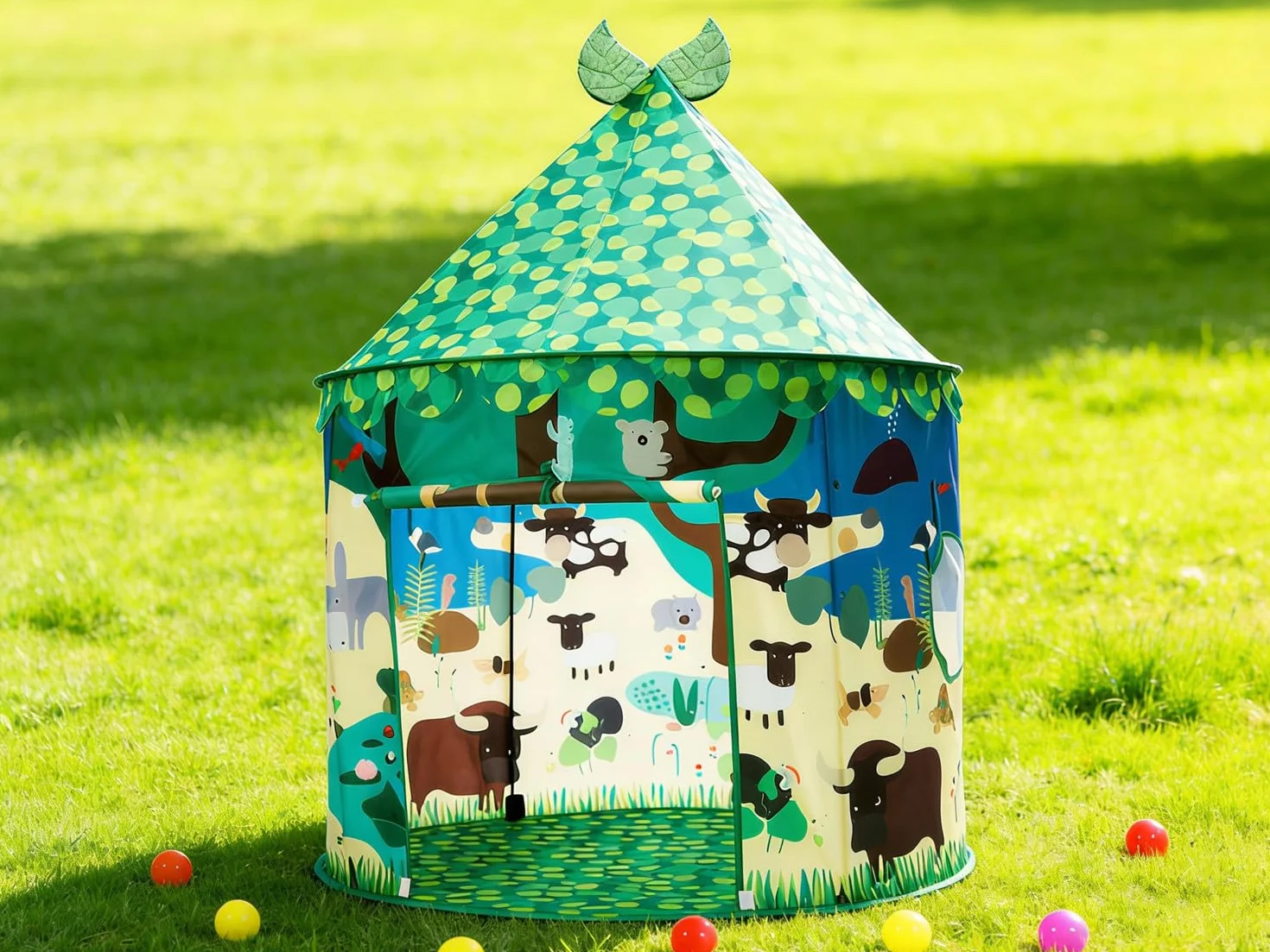 Tente de Jeu Tipi pour Enfants, Tente Pop-up Intérieur Extérieur, Maison de Jeu Yourte