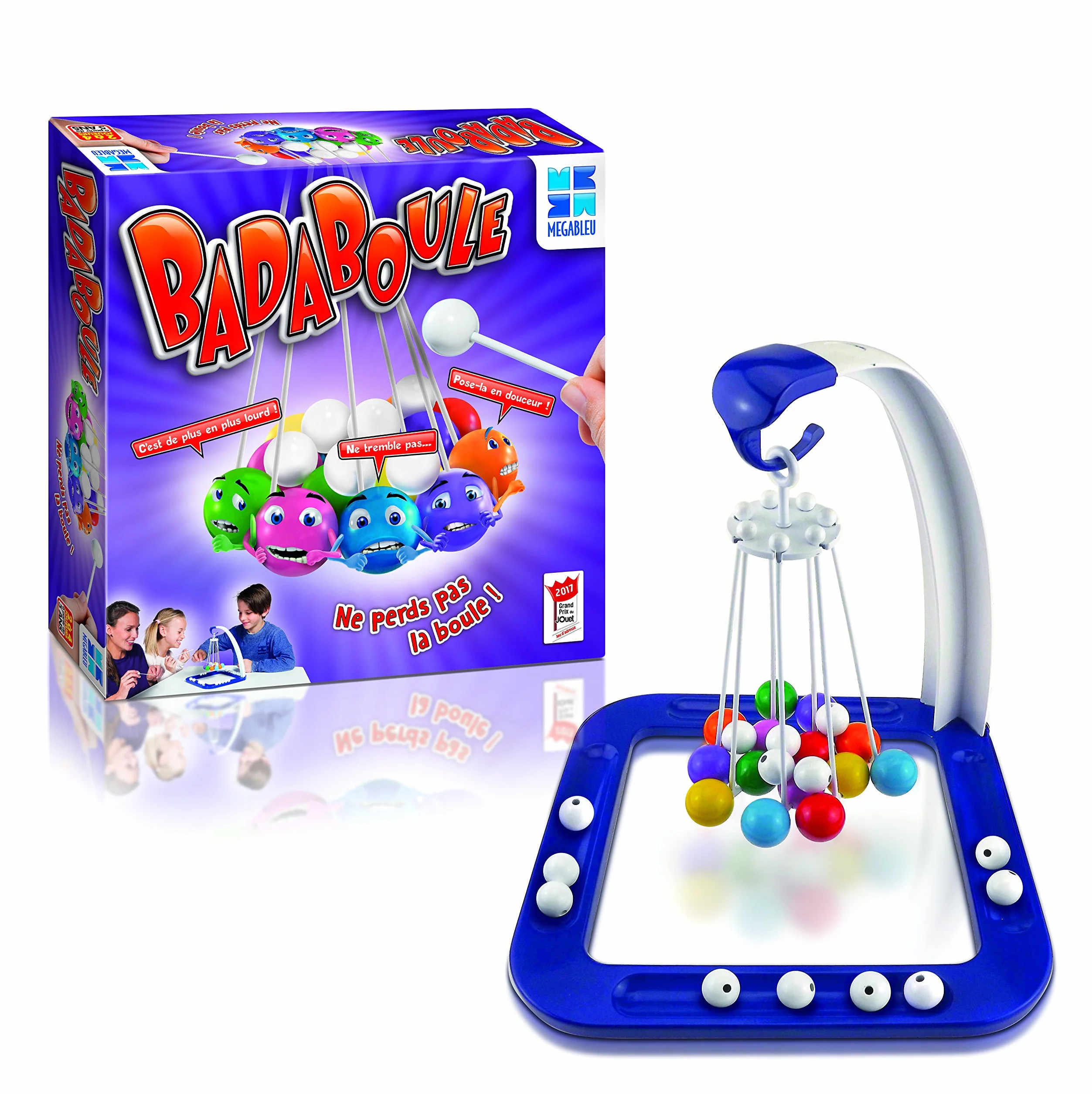 Megableu BADABOULE Jeu de Société Enfants 5 ans Jeu d'Adresse 2-4 Joueurs Version Française