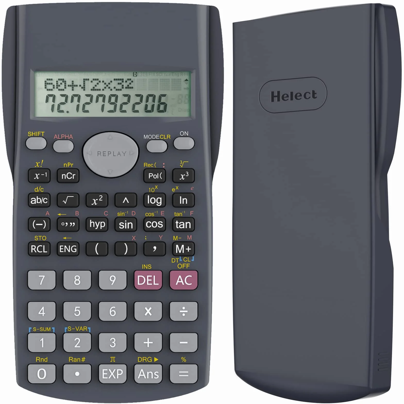 Helect Calculatrice Scientifique 2 Lignes Noir