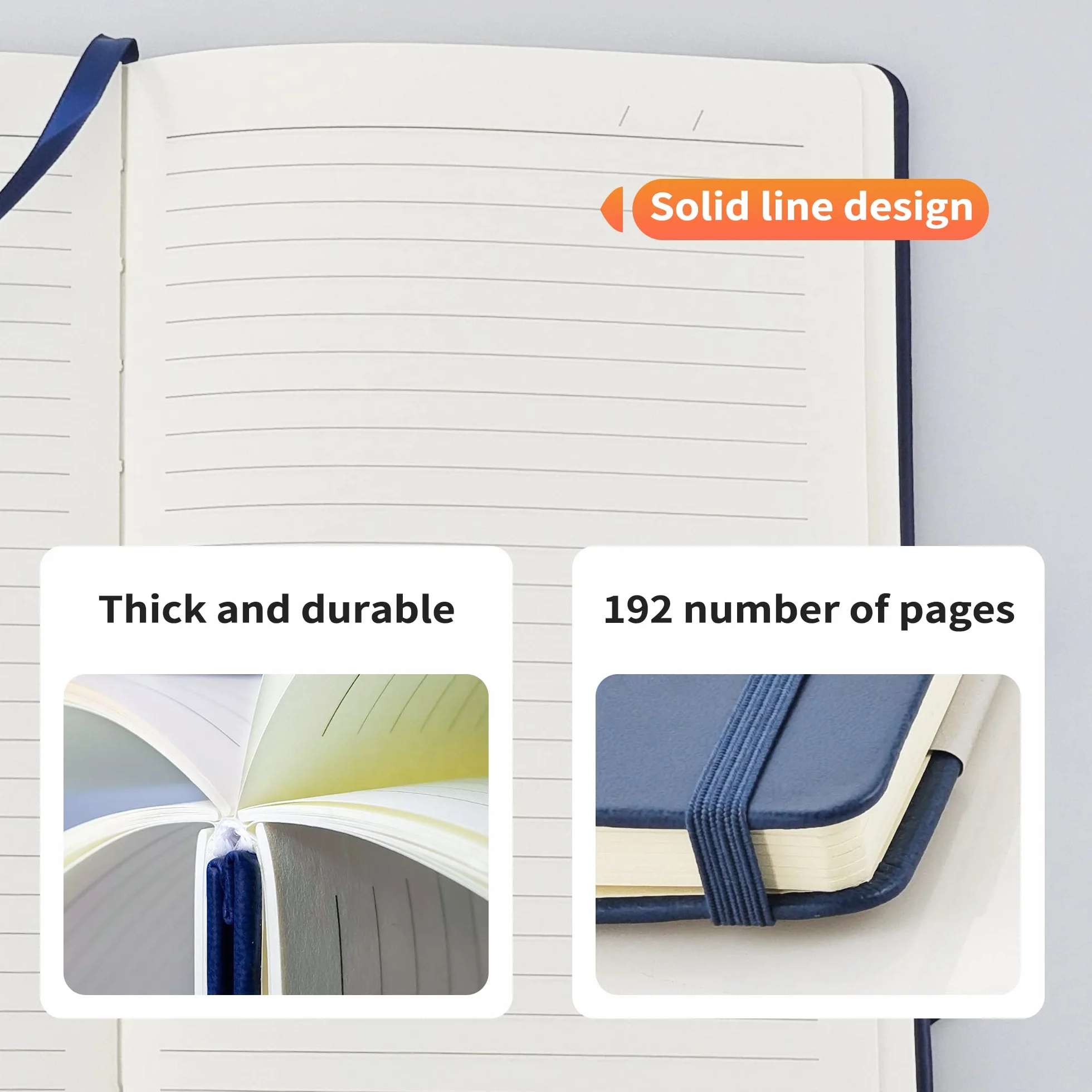 Mlife Carnet de notes A6 192 pages Couverture rigide Bande élastique Pochette pliable Vert