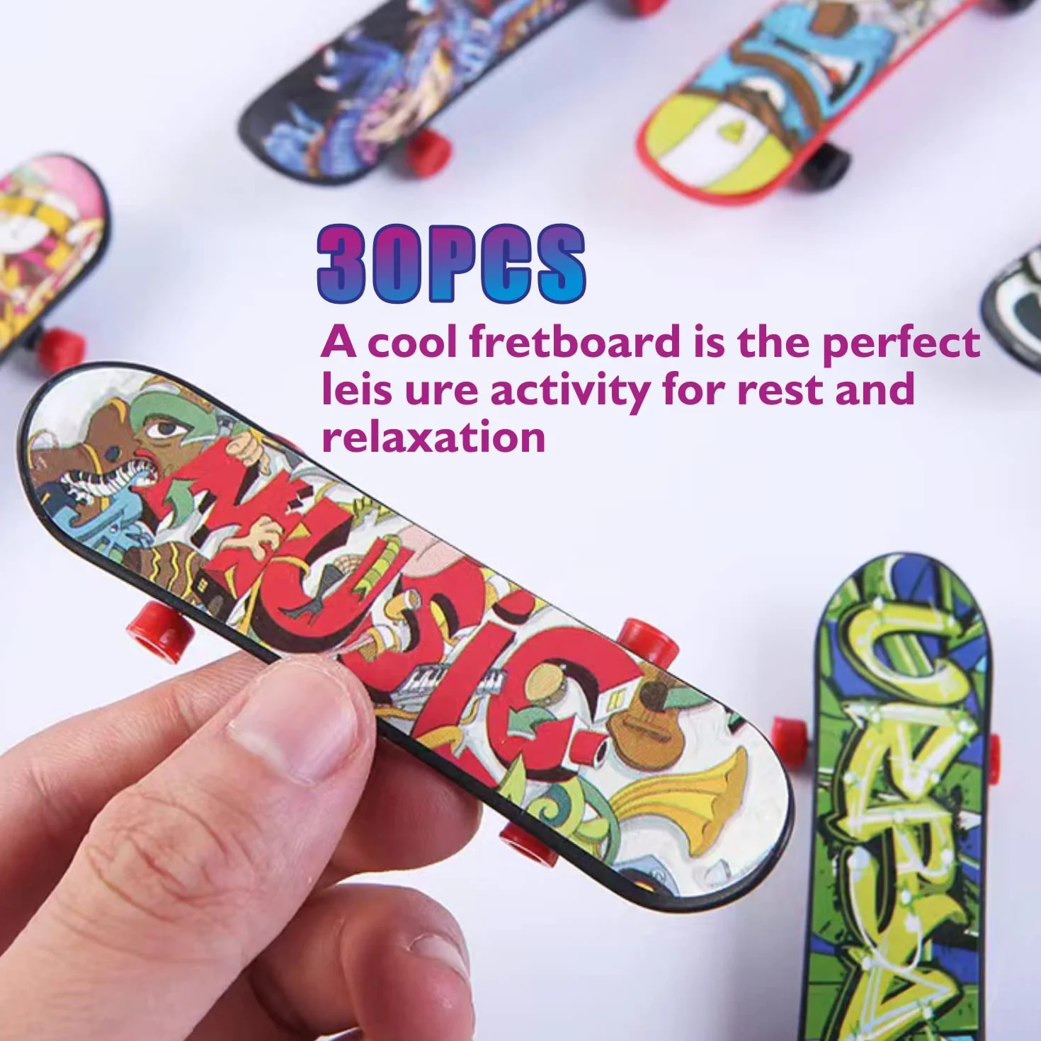 Mini Fingerboard 30 Pièces Professionnel 9.5x2x1.1cm Skateboard Miniature