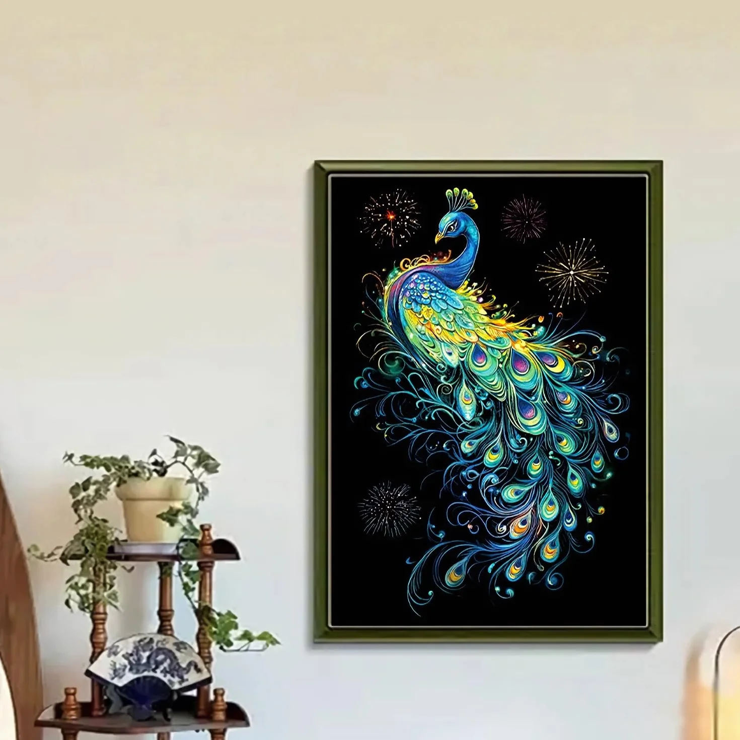 Peintures Carte à Gratter Scratch Painting Peacock Series 4 Feuilles 28,5x21 cm Papier Couché Couleur Glow in the Dark Avec Stylos Pour Adultes Enfants