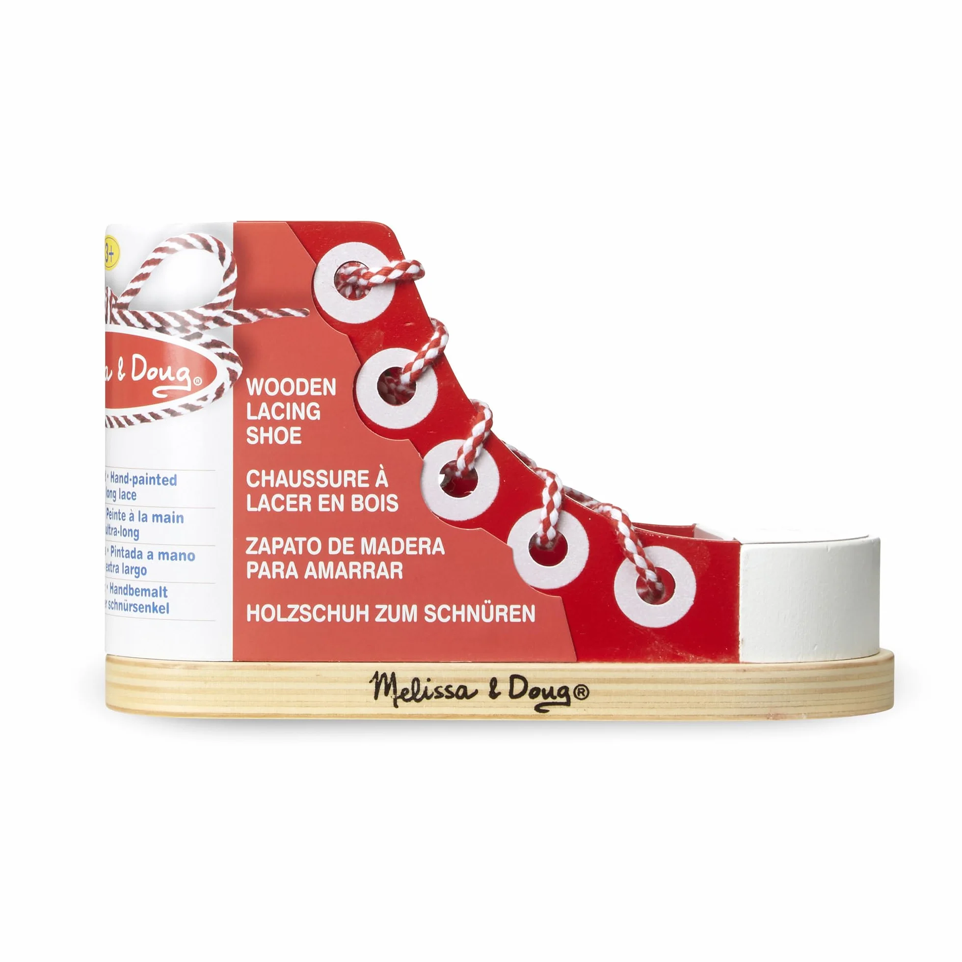 Melissa & Doug Chaussure À Lacer Jouet en Bois Apprendre À Faire Ses Lacets Cadeau Enfant 3 Ans