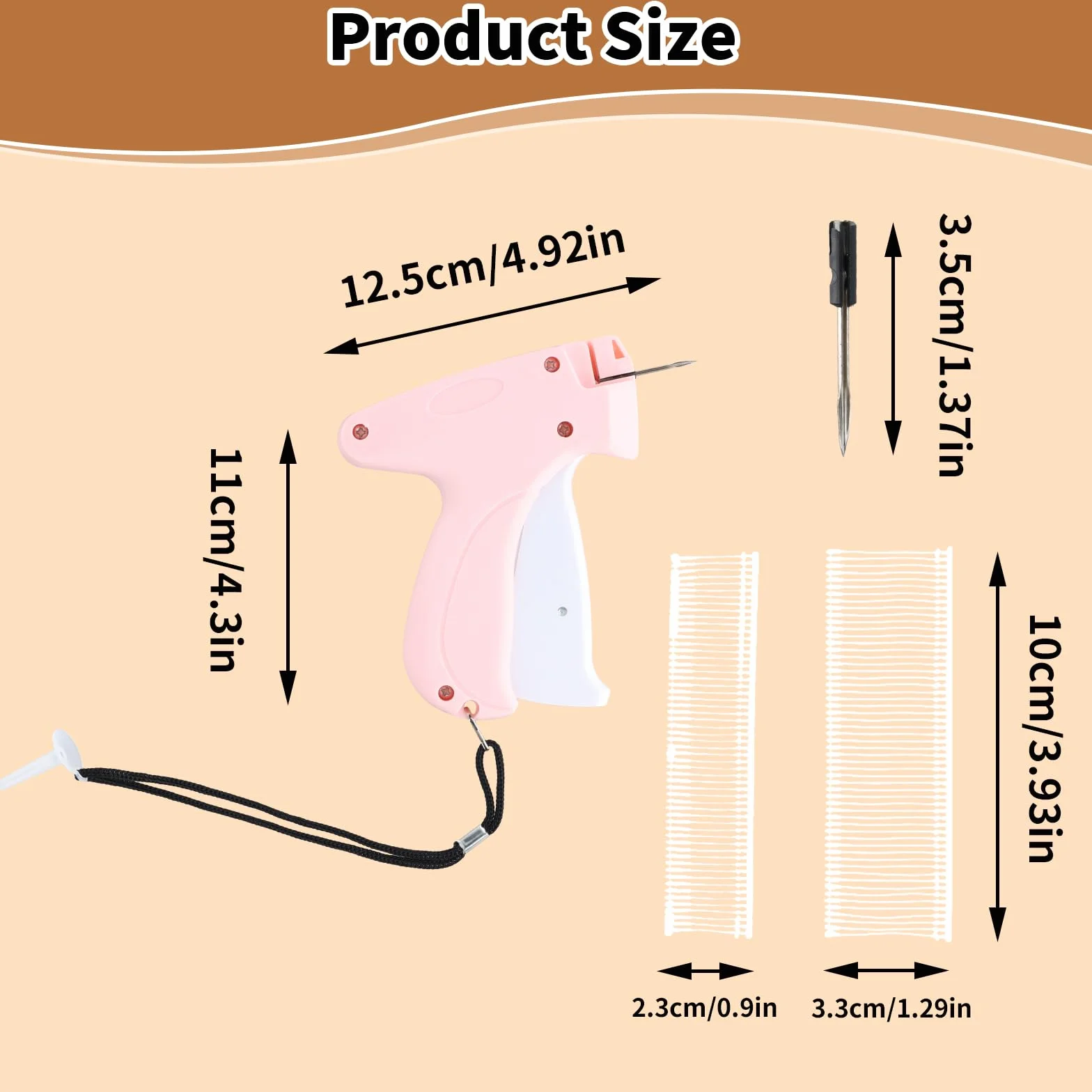 Pistolet à Étiquettes pour Vêtements Rose – Machine à Étiqueter 5 Aiguilles 1100 Épingles