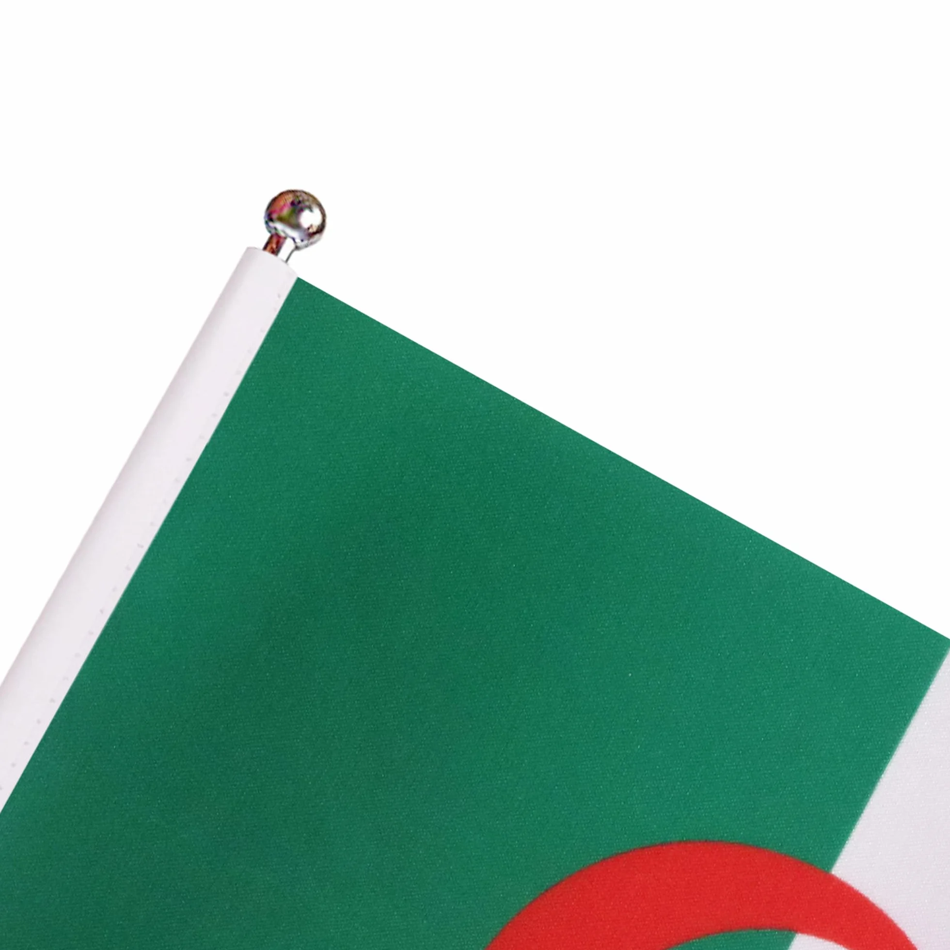 AZ FLAG Drapeau De Table Algérie Prestige 22x15 cm Satin Hampe 30cm Socle Métal