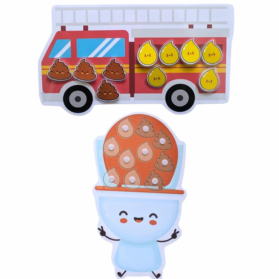 Tableau de Propreté Enfant Routine Toilettes Camion de Pompier Planificateur Visuel Éducatif Autonomie 3 Ans TDAH TSA