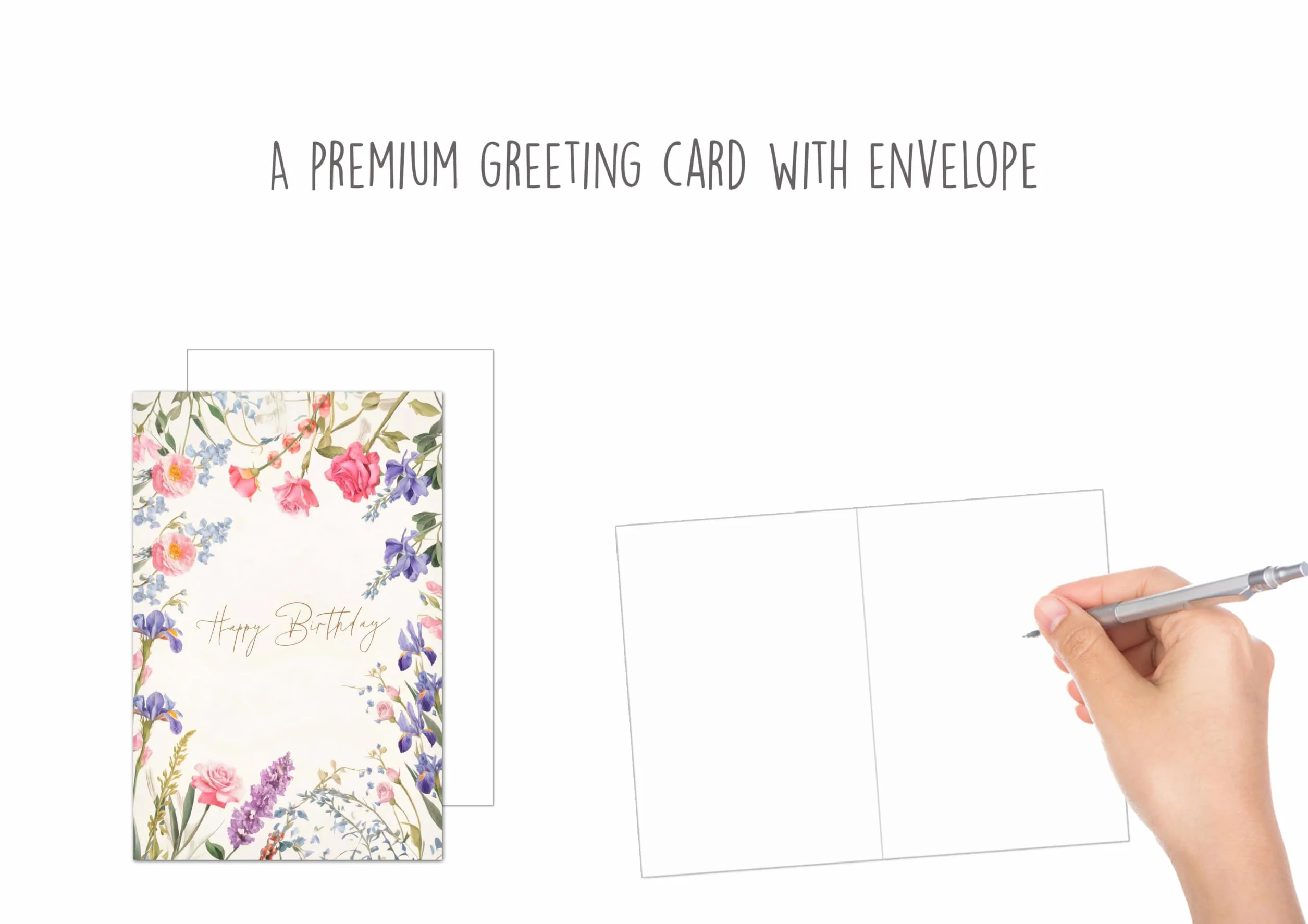 Edition Seidel Carte d'anniversaire Happy Birthday pour femme fleurs DIN A4 avec enveloppe