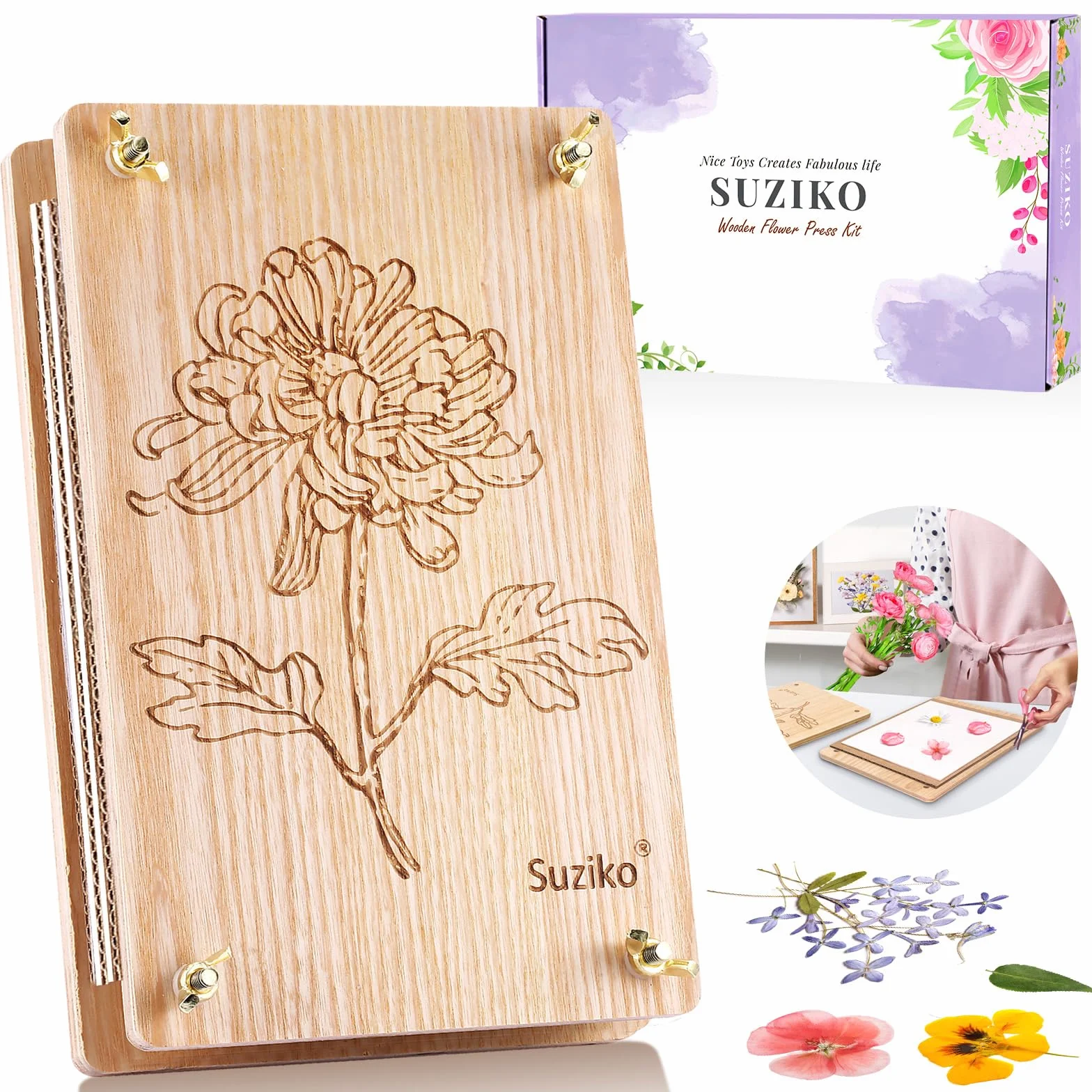 Suziko Press Kit à Fleurs 10,8" x 6,9"