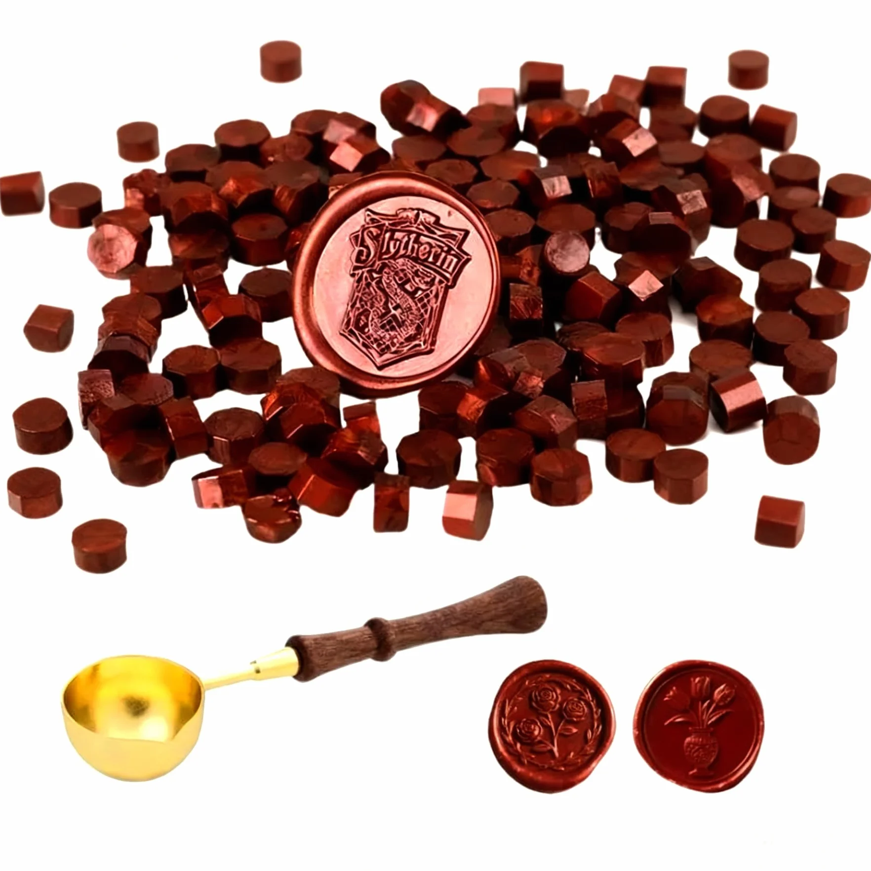 Perles de Cire Bordeaux pour Sceau à Cacheter, Cuillère à Fondre, 100 Pièces