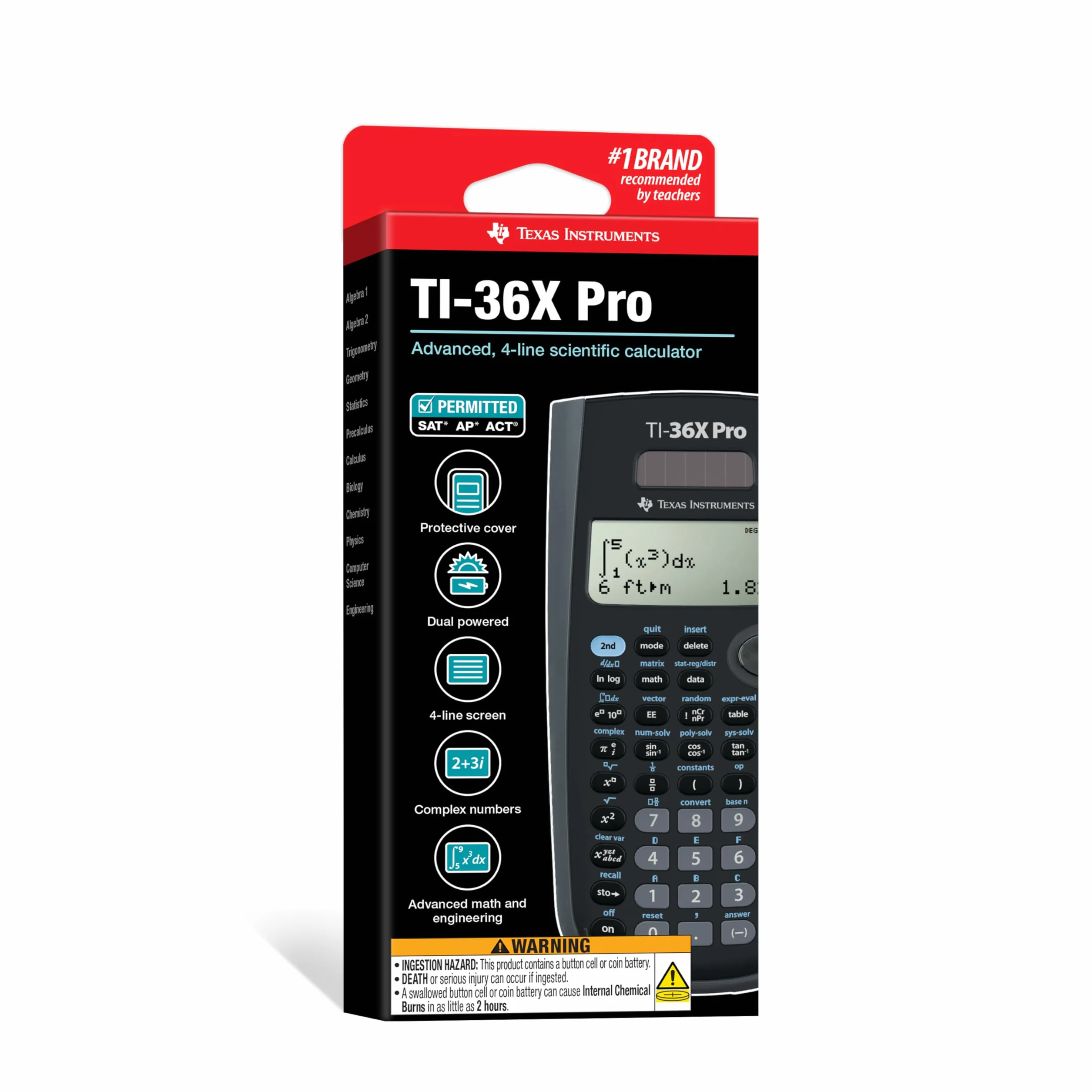 Texas Instruments TI-36X Pro Calculatrice Scientifique Noir
