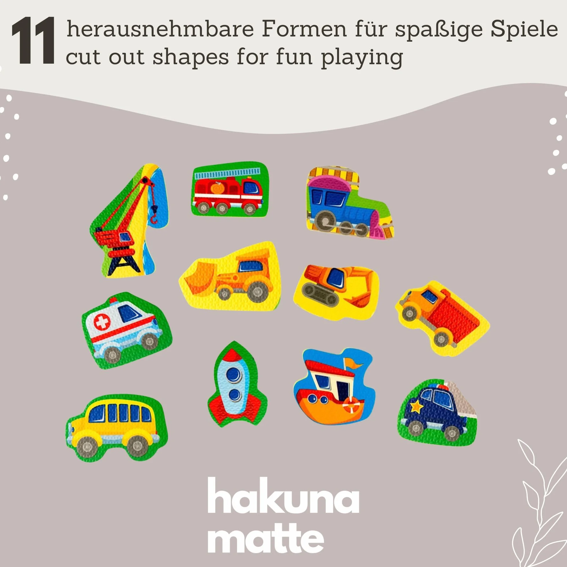 Hakuna Matte Tapis de Jeu Mousse Enfant Voiture 1,2 x 1,2 m 16 Dalles Puzzle Épaisses +20% Certifié EN71 Antidérapant