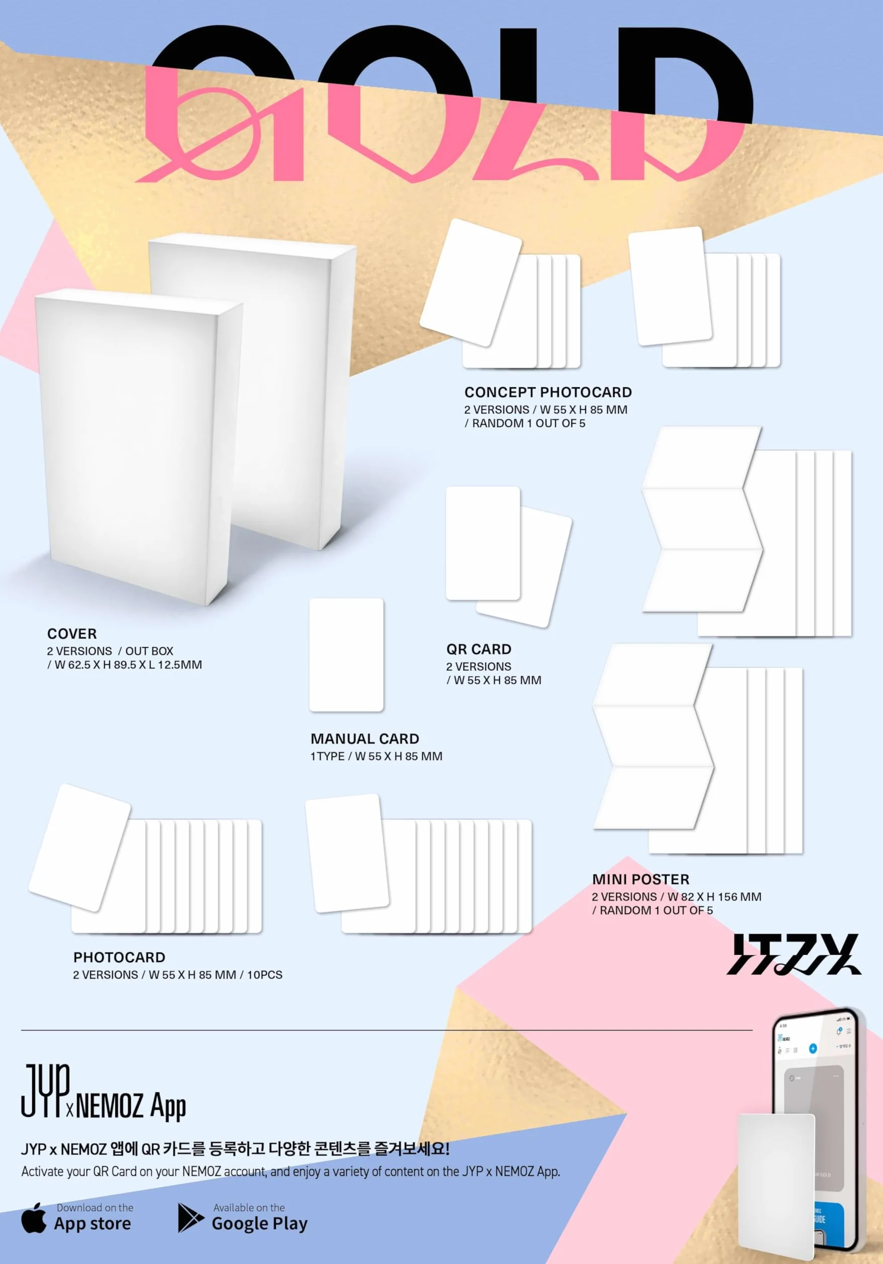 ITZY GOLD Album A+B 2 Platform Album NEMO ver. Full Set 9th Mini Album