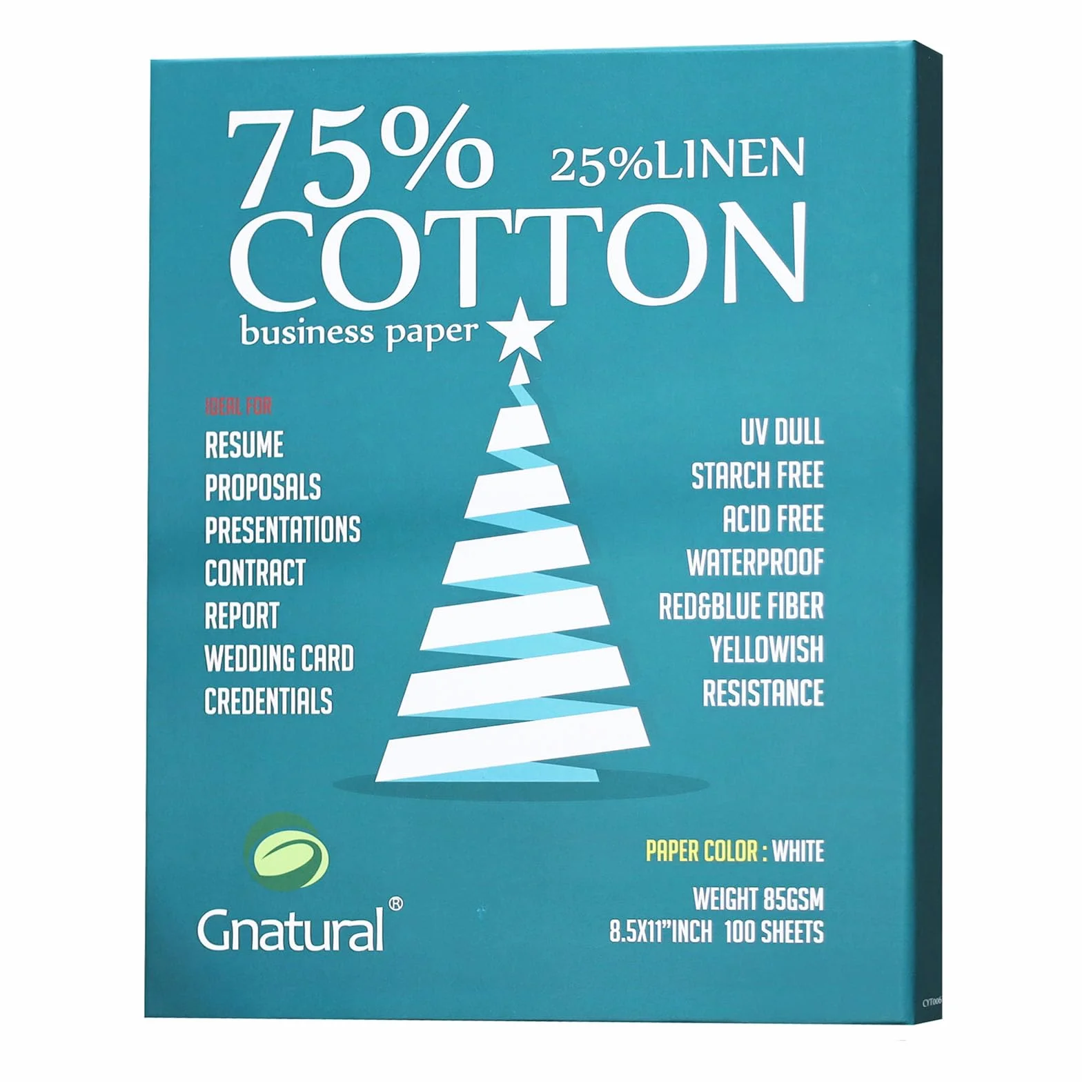 Papier d'impression coton A4 210x297 mm 85 g/m² 100 feuilles blanc