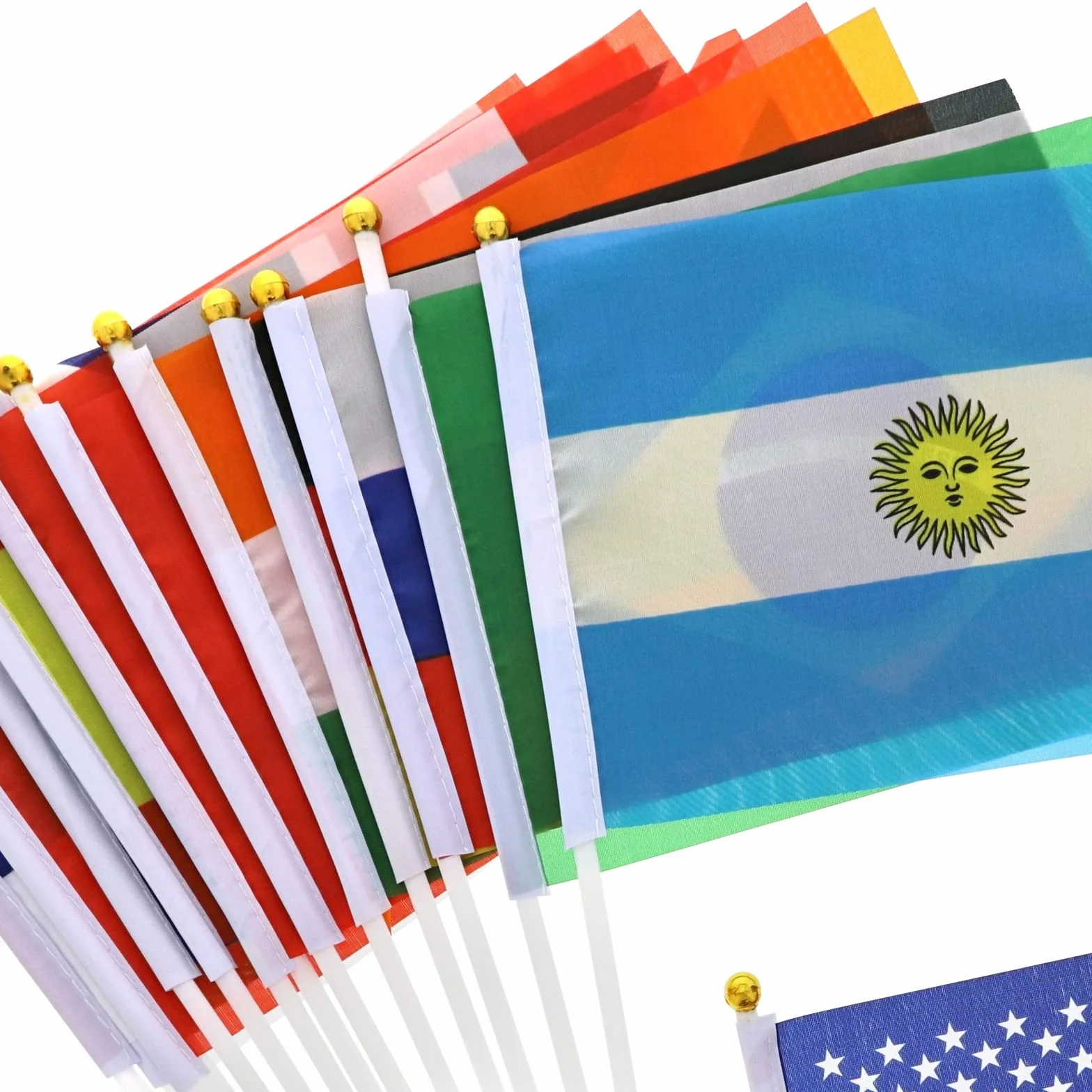 Juvale Drapeaux Pays du Monde Internationaux 21 x 13,9 cm avec Supports 30 cm Paquet de 24