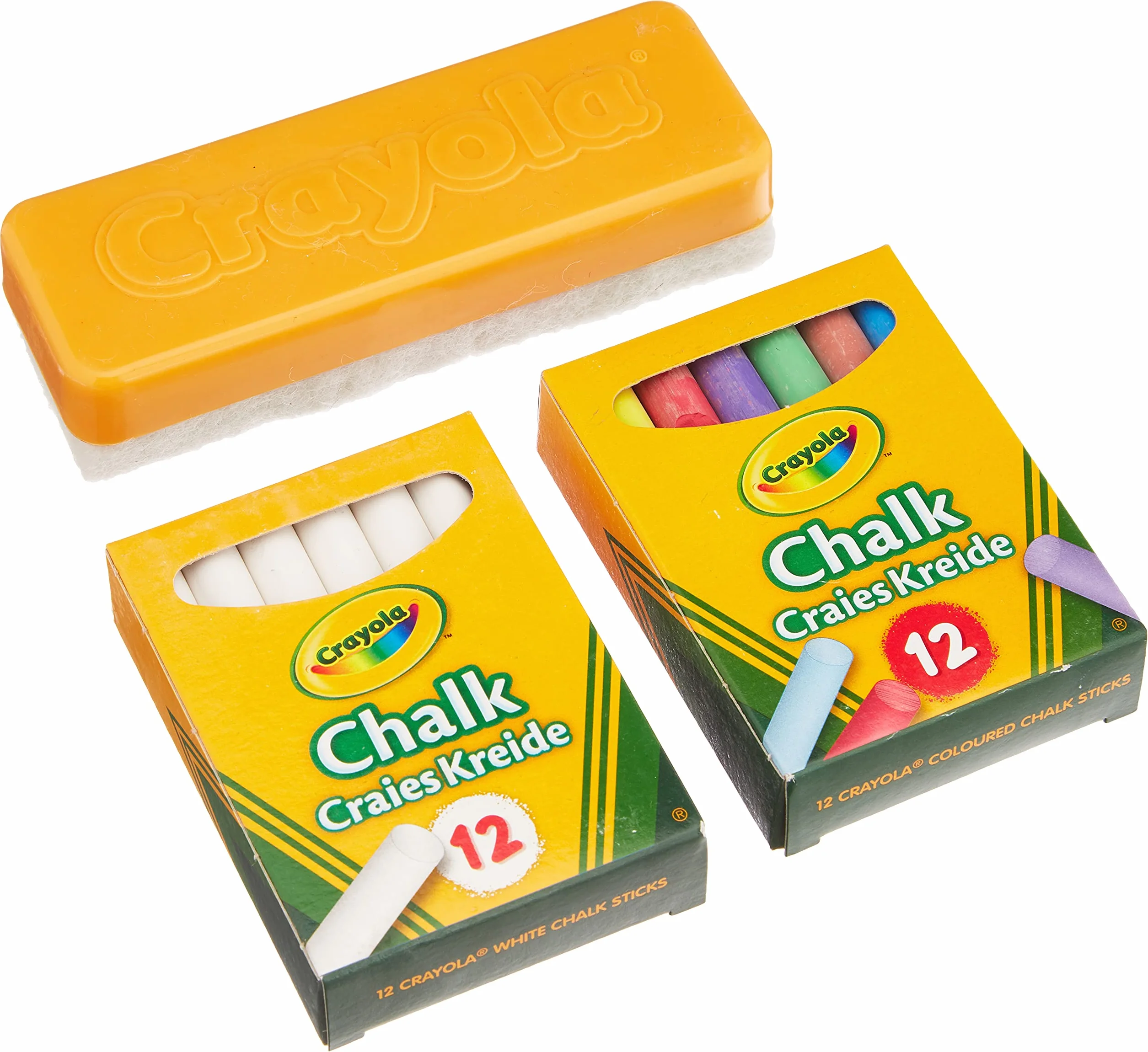 Crayola Set de 24 Craies et Brosse pour l'École et la Maison