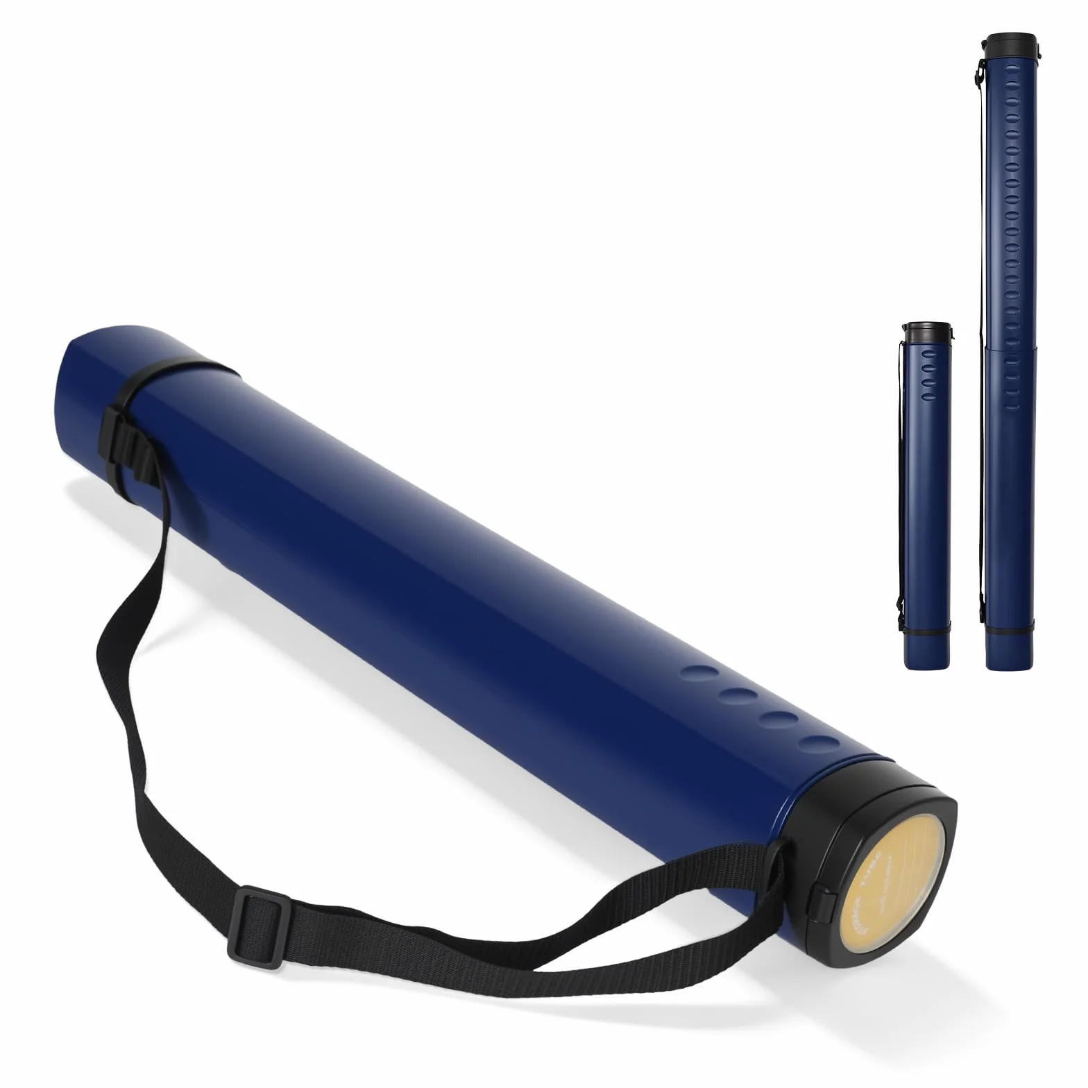 DEWEL Rouleau de Transport télescopique A0, 62-107 cm, pour Posters et Tableaux, Bleu foncé