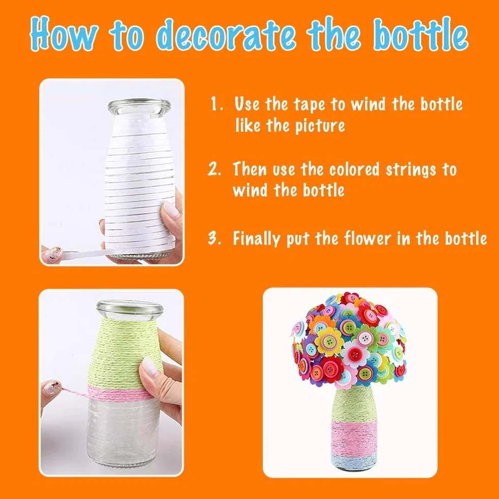 Afufu Kit Travaux Manuels Enfants Arts Créatifs Bouquet Fleurs DIY Jouet Cadeau Filles 5-9 Ans