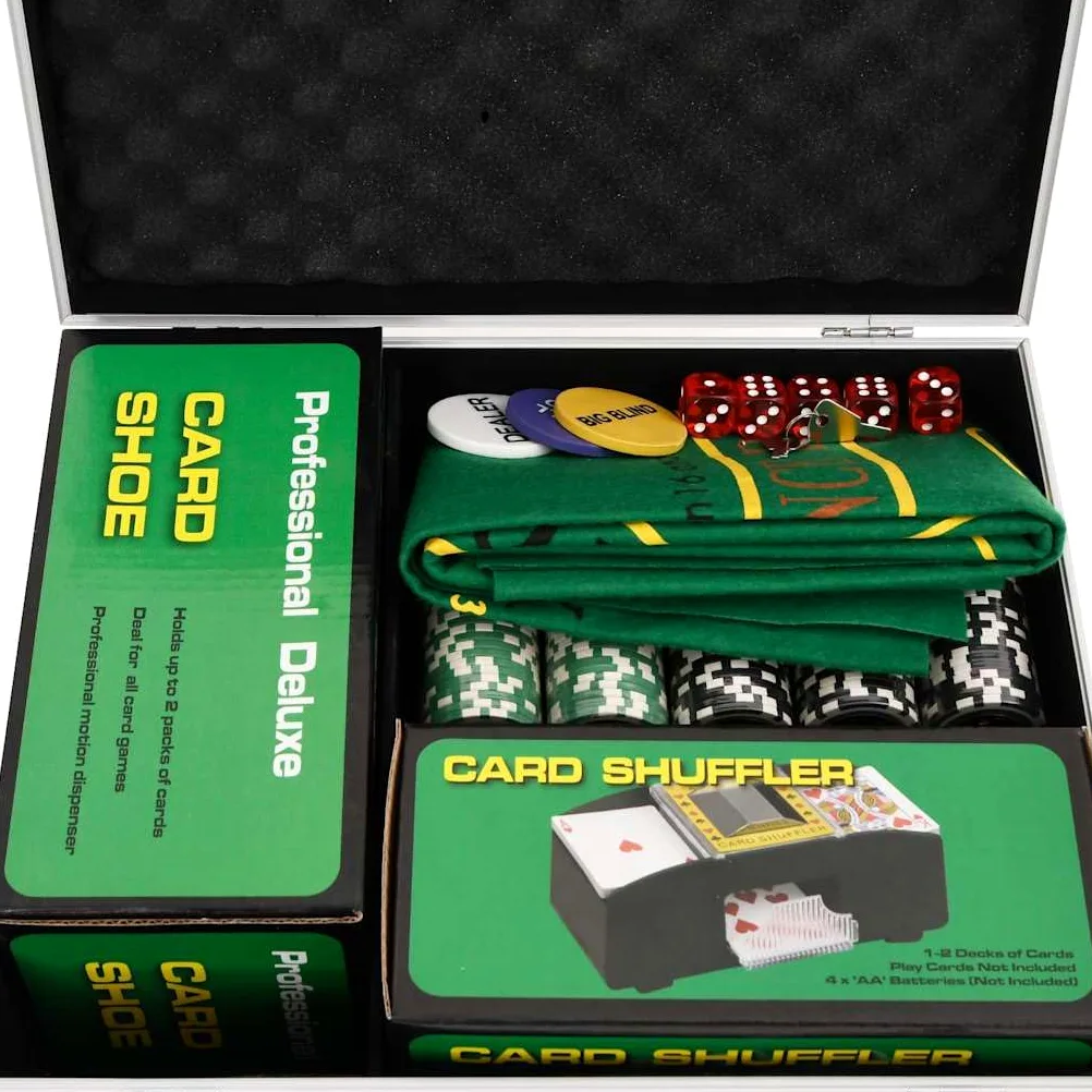 Jeu de Poker avec 300 jetons de 11,5 g, Mallette de Rangement, Coffret Complet pour Casino, Accessoires de Jeu pour Table, soirée, Famille et Tournoi