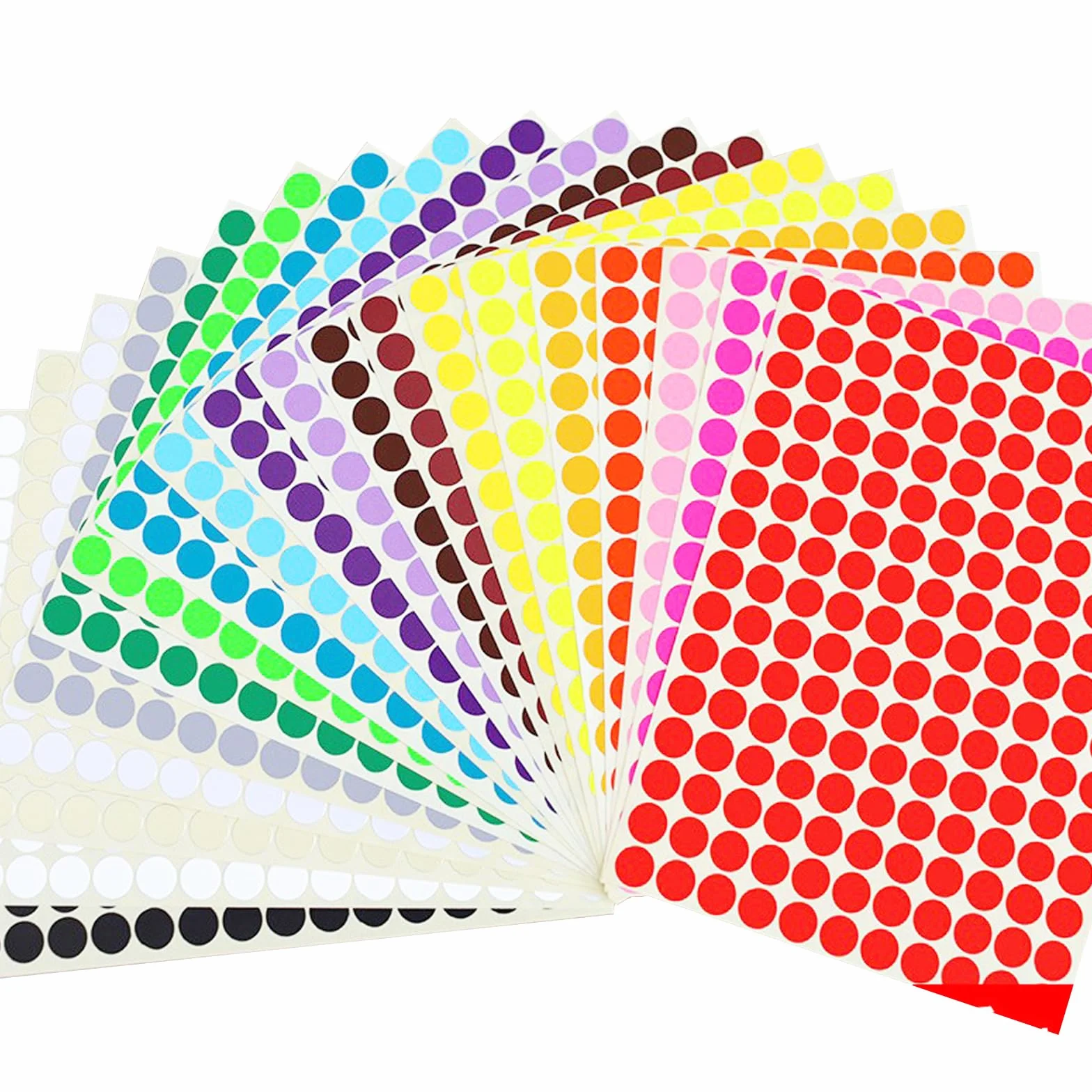 Gommettes Rondes 10 mm 3300 Pièces 20 Couleurs Autocollantes