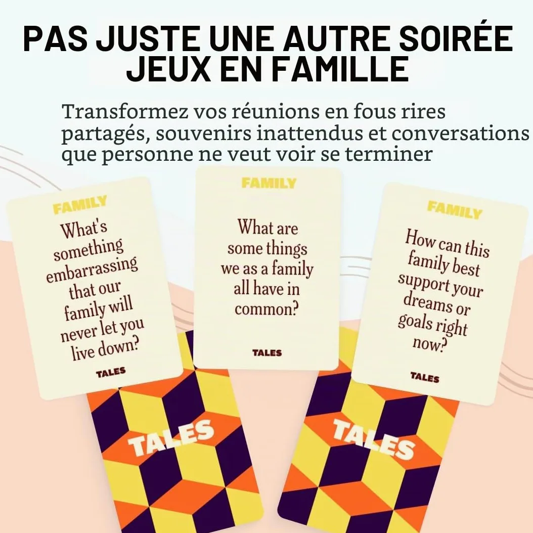 TALES 150 cartes de conversation, édition familiale, créez des liens significatifs