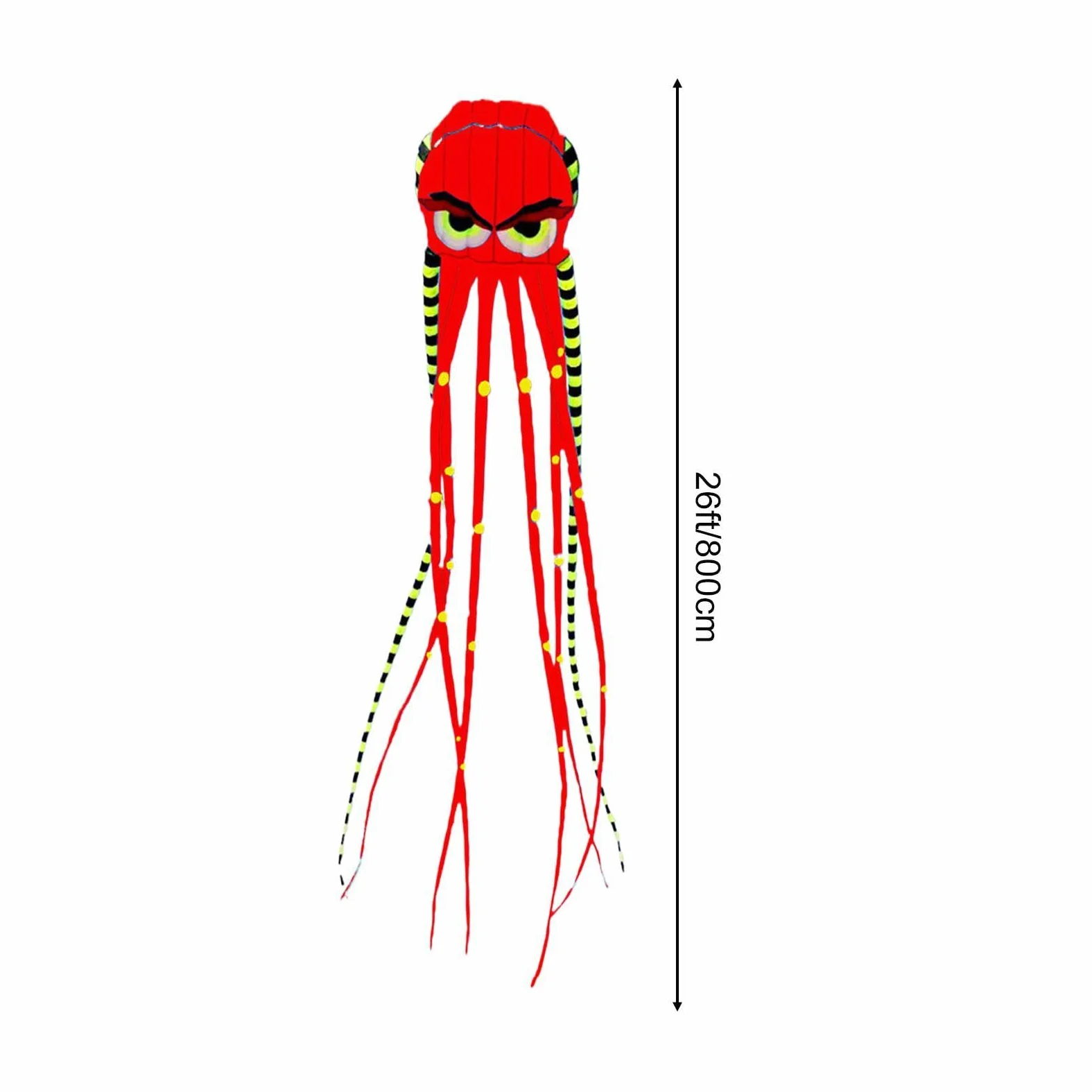Cerf-volant pieuvre – Grand jouet d'extérieur de 7,9 m | Cerf-volant géant pieuvre de 7,9 m | Cerf-volant de plage pour adultes | Pour famille, vacances d'été, anniversaire, fête en plein air, jardin