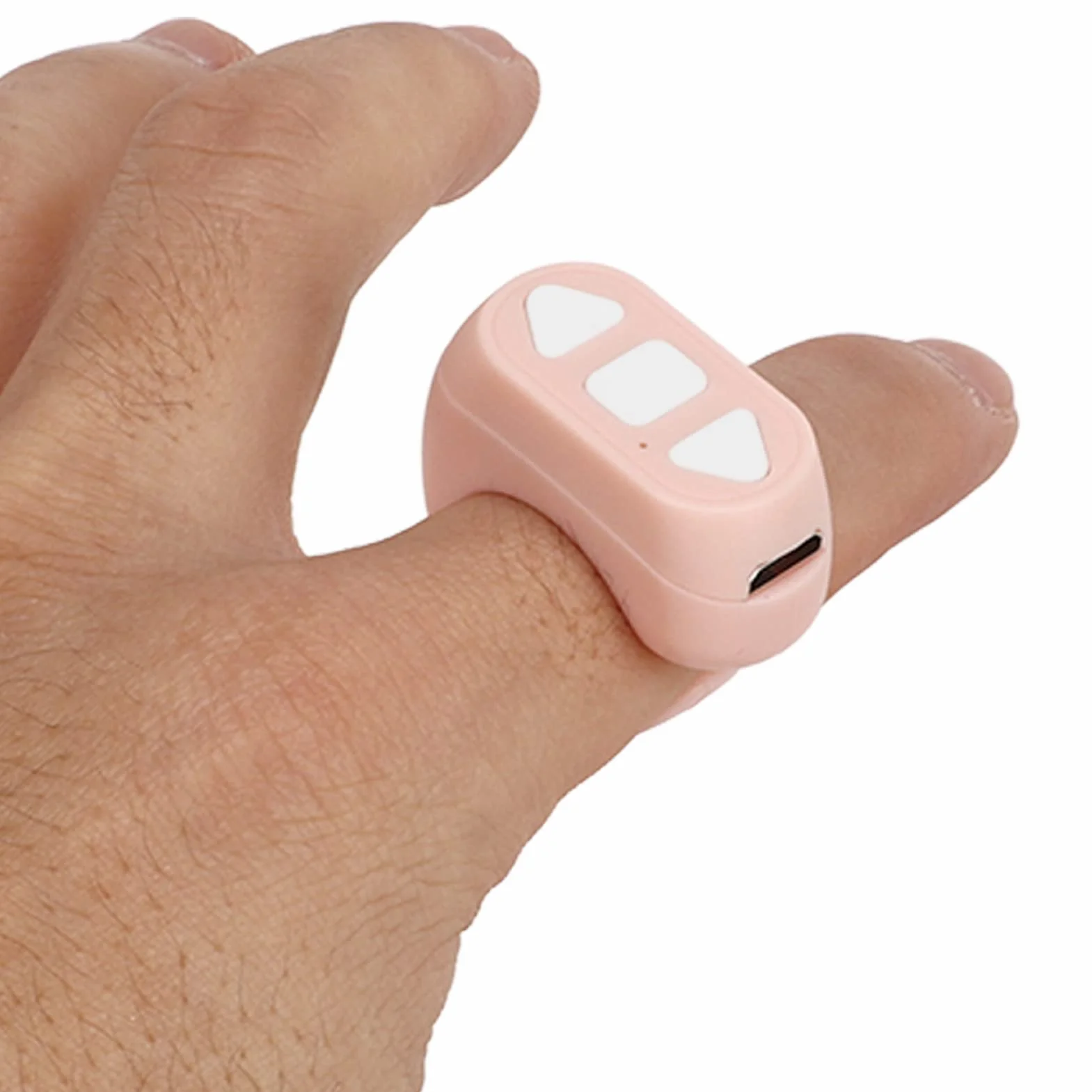Bluetooth Page Turner Ring pour Kindle APP, Compatible iOS Android (Rose)