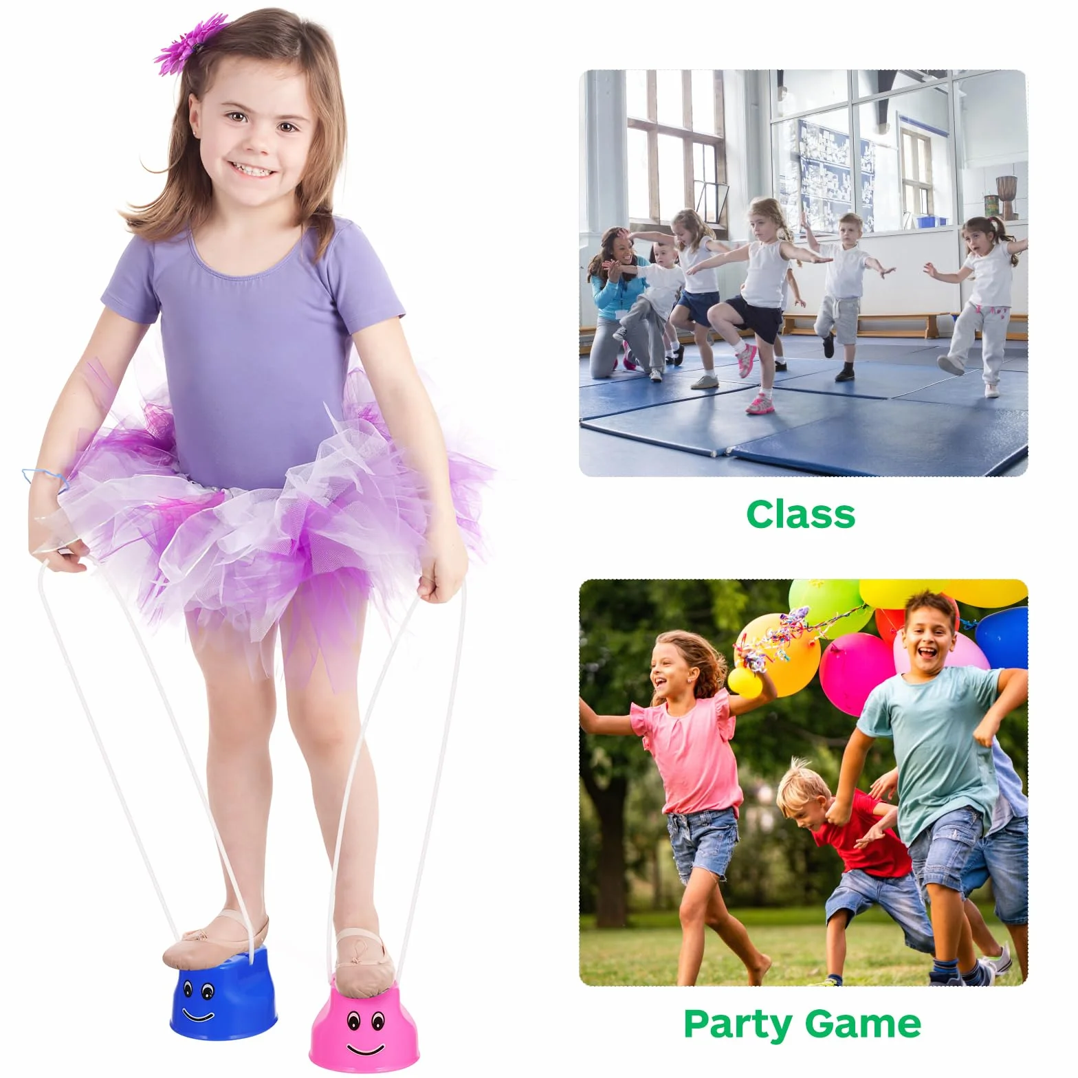 Échasses pour enfants Supvox - 4 pièces, entraînement sensoriel, équilibre, concentration, empilables, couleurs mélangées