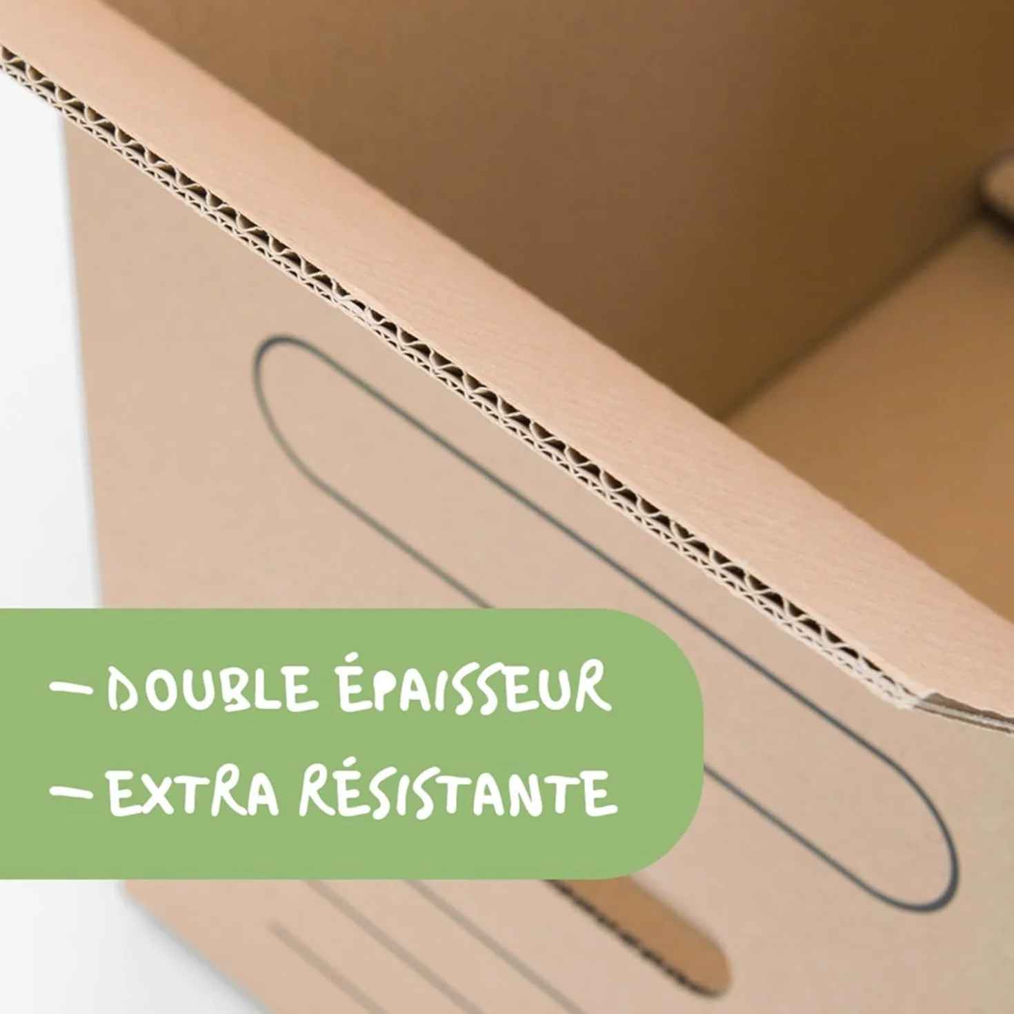 ONLY BOXES Lot de 10 boîtes en carton pour déménagement avec poignées 50 x 30 x 30 cm Canal double