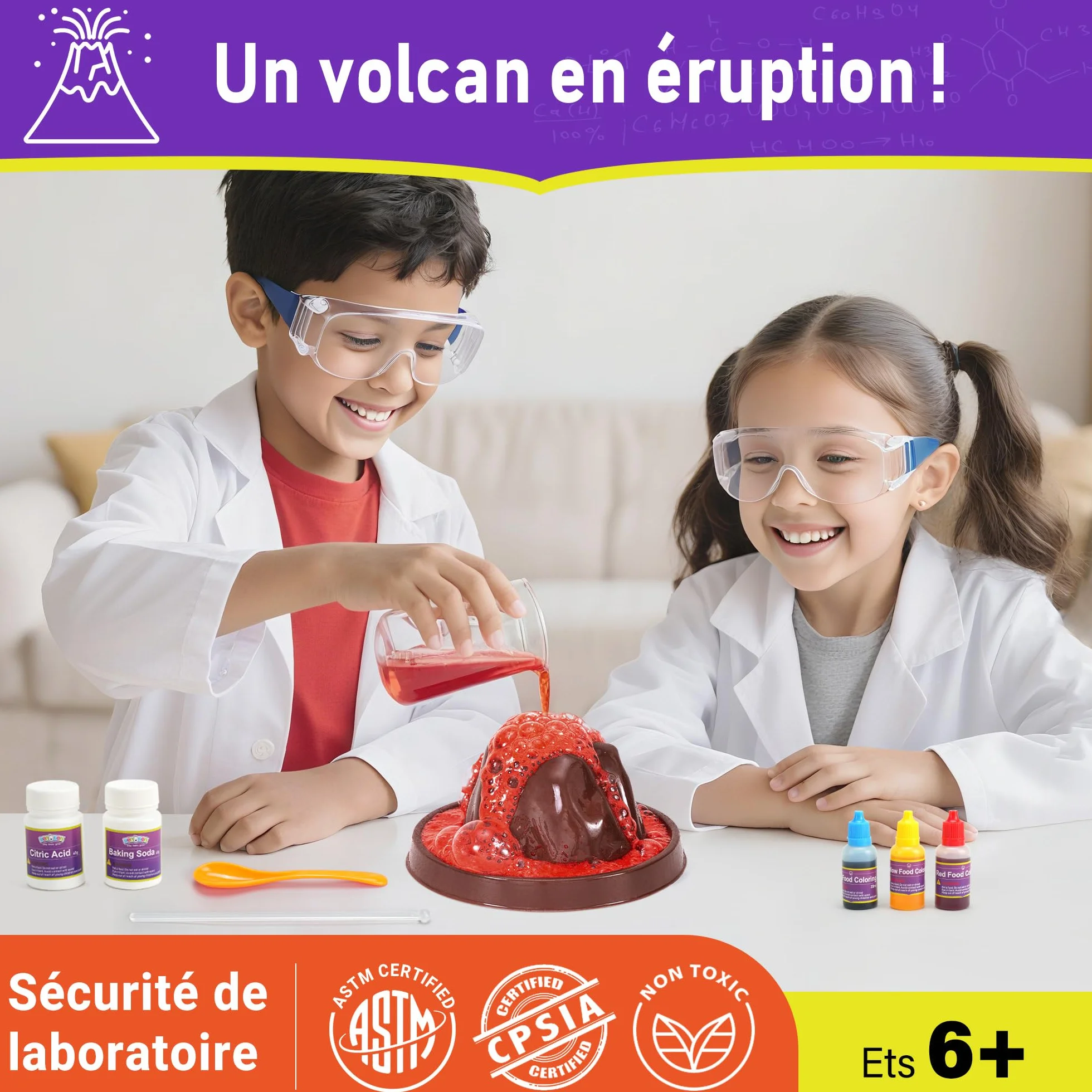 BenBen 60+ Expériences Scientifiques pour Enfants, Laboratoire de Chimie, Jeux éducatifs Cadeau pour Garçons Filles 6-10 Ans