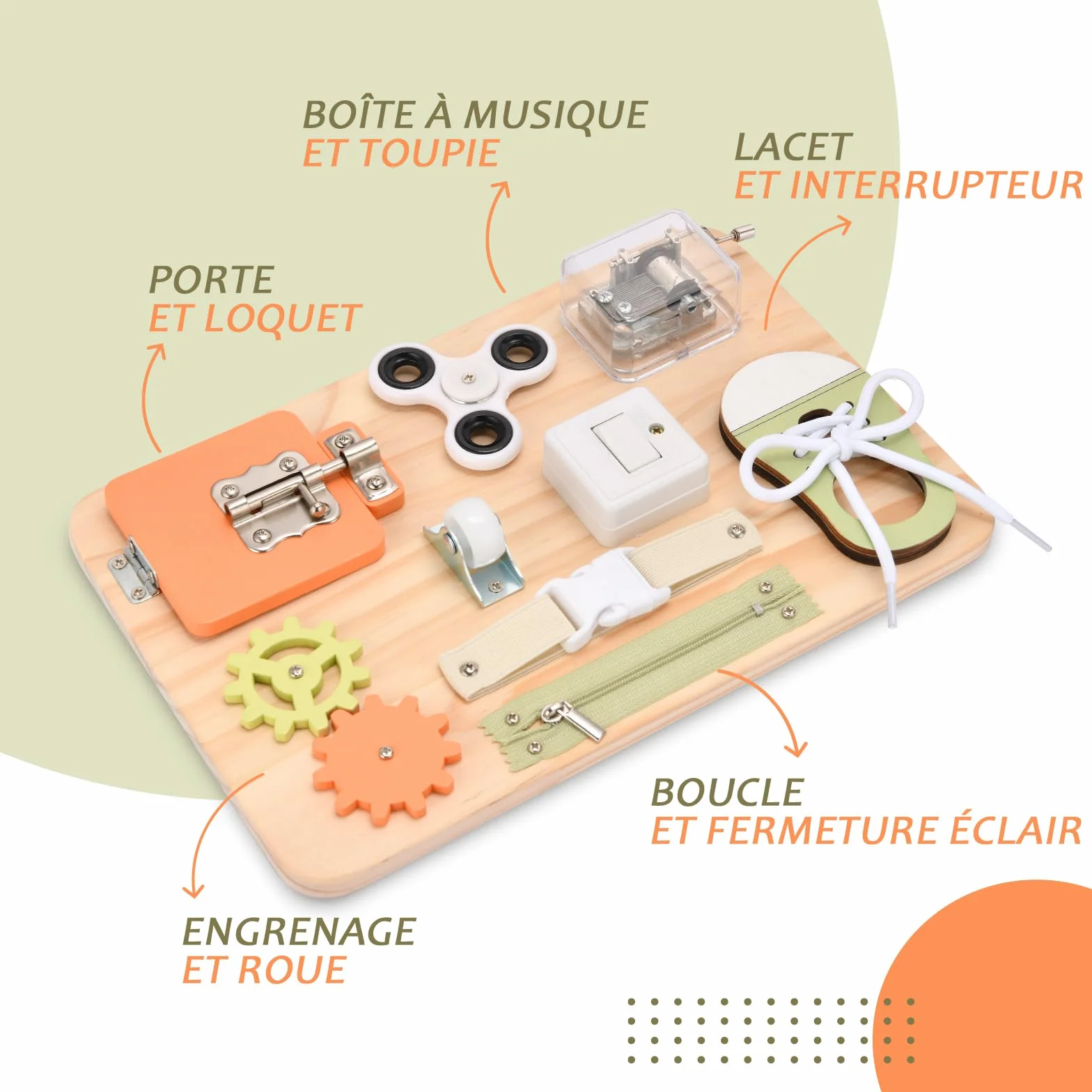 Tableau d'Activités Montessori en Bois Jouet Éducatif Motricité Sensoriel pour Enfants Autistes TDAH