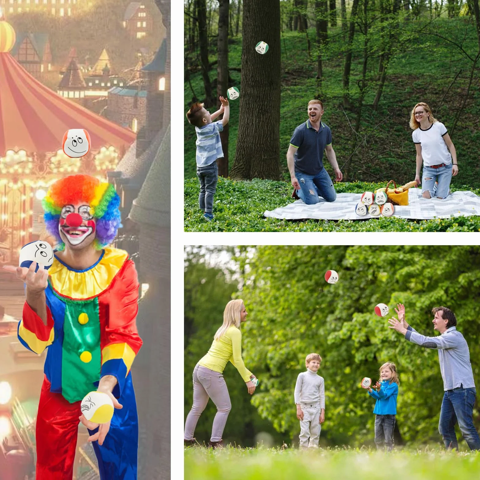 Kit Cirque Balles Jonglage, 10 Pièces Balle Chamboule Tout, Jonglerie Balls pour Enfants Intérieur Extérieur