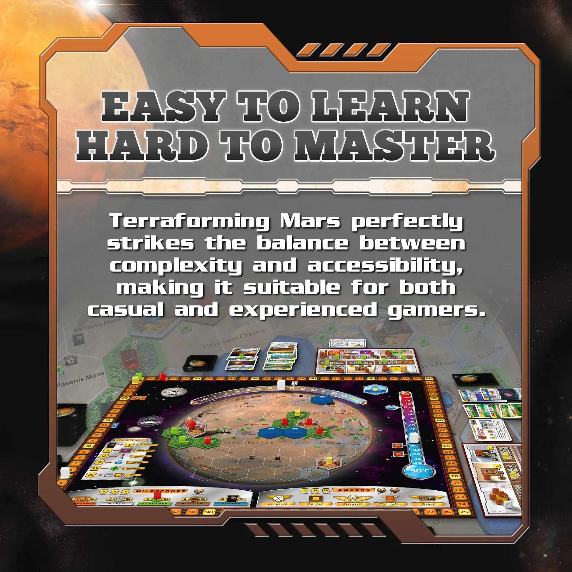 Stronghold Games , Terraforming Mars , Board Game , Ages 14+ , 1-5 Players , 90 - 120 Minute Playing Time
