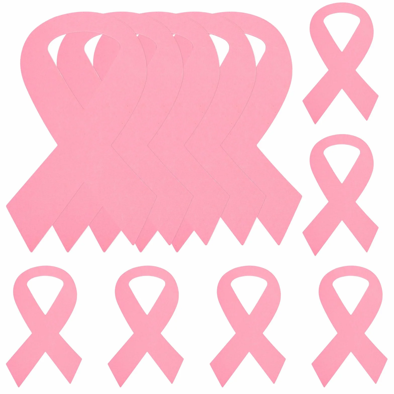 WANDIC 60 Feuilles Octobre Rose Découpes Papier Décoratif Cancer du Sein 14,5 x 9 cm Grande Taille Bricolage Colle à Pois