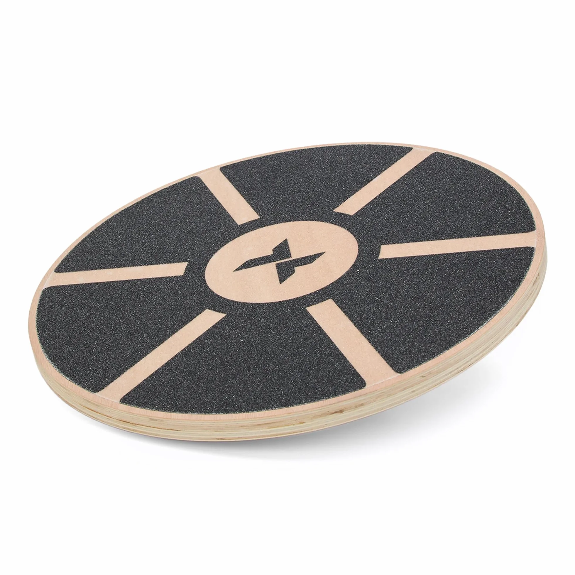 TREXO Planche d'équilibre noire marron 8 cm haut 38 cm diamètre 120 kg antidérapante bois ABS