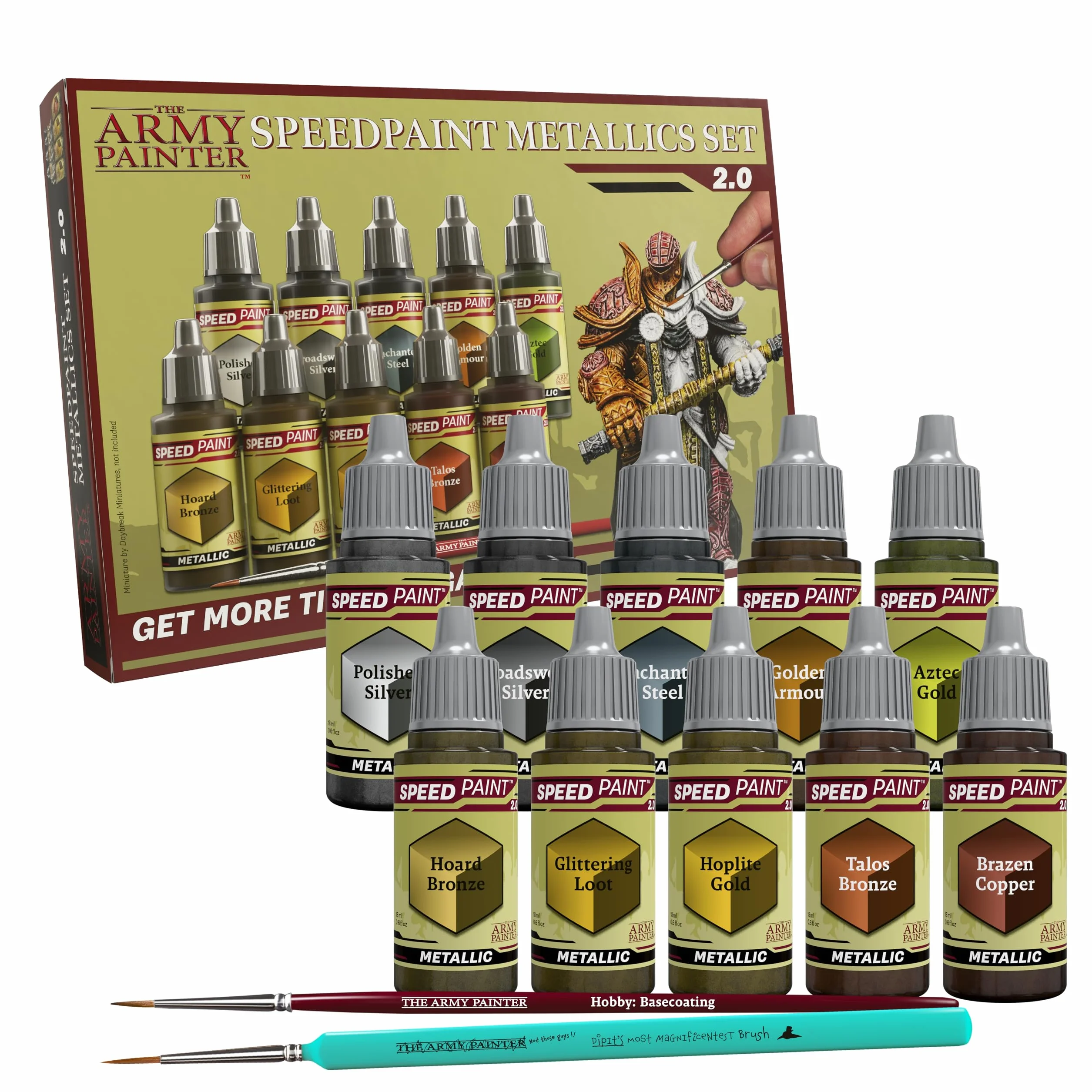 The Army Painter Speedpaint 2.0 Metallics Set, 10 x 18 ml Peinture Acrylique Métalliques pour Figurine Warhammer et Donjon et Dragon