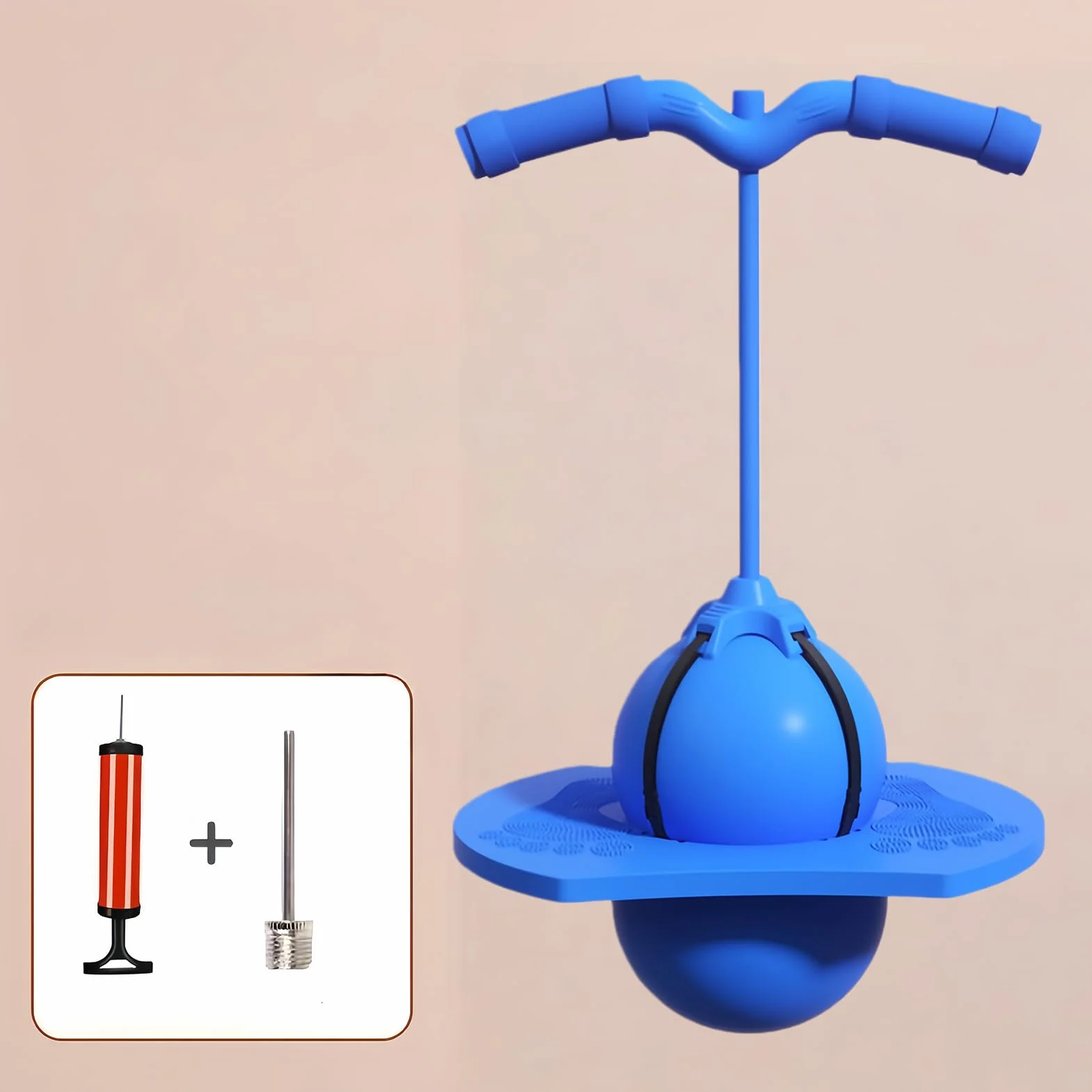 Ballon Sauteur Pogo Stick avec Poignée et Pompe, Ballon d'Équilibre Antidérapant pour Enfants Adultes