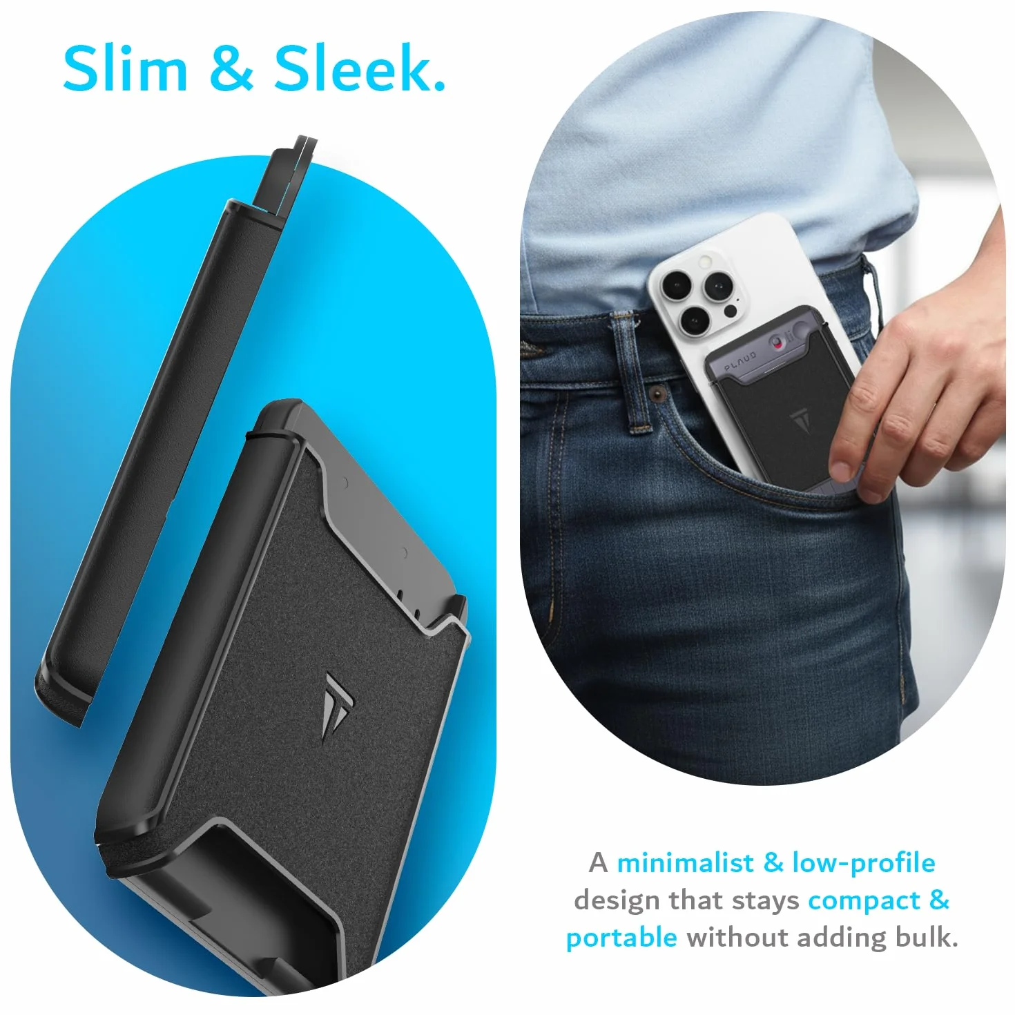 Étui de Protection Magnétique TUDIA pour Enregistreur Vocal PLAUD Note AI - Polycarbonate Rigide Fin (Noir)