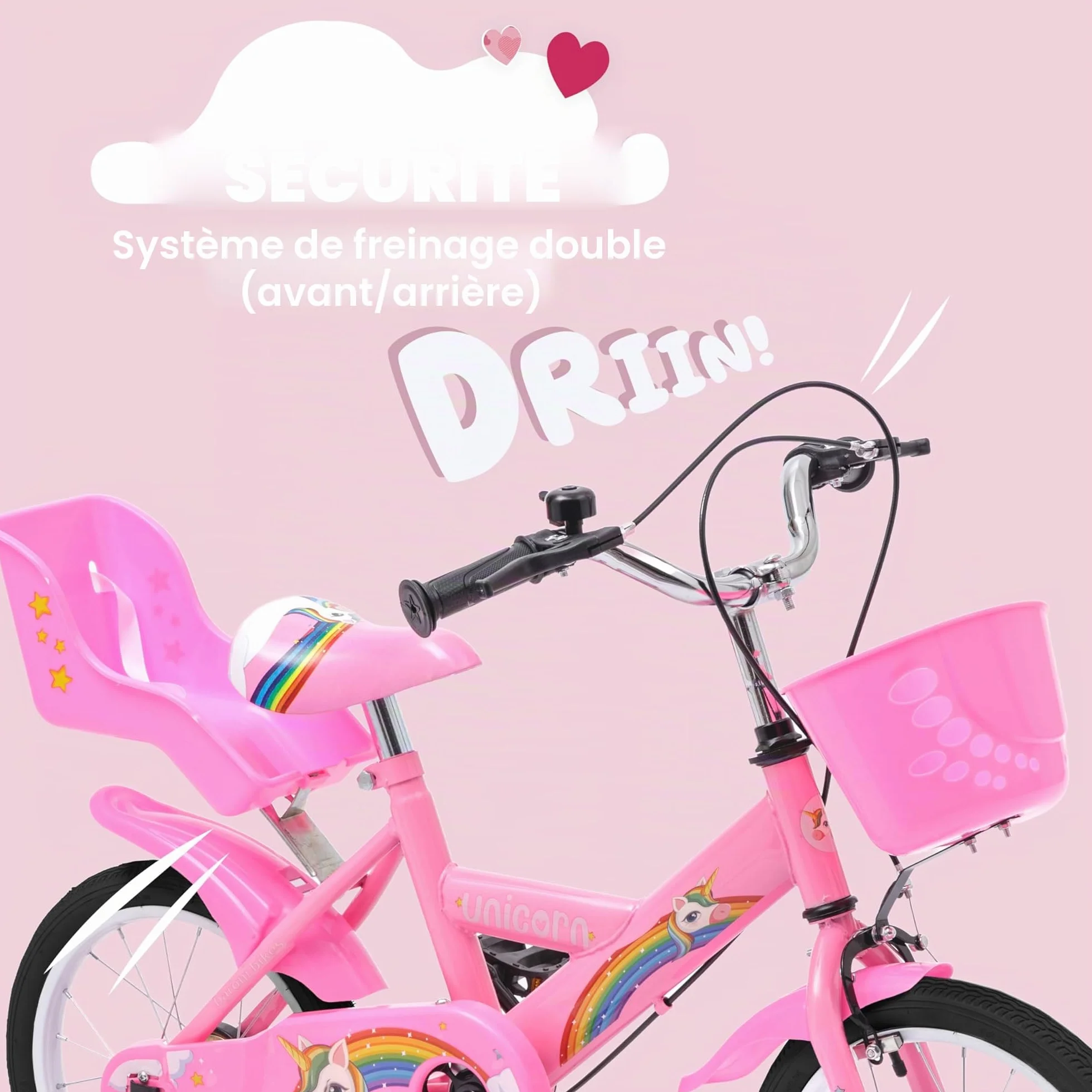 Baroni Toys Vélo de Sport Bleu pour Enfants 12 14 16 Pouces Acier
